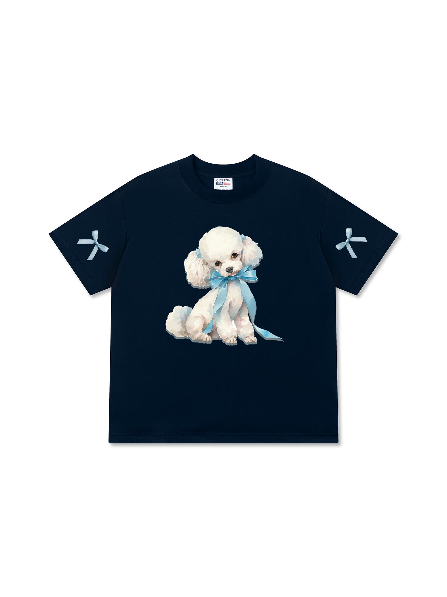 Áo Thun Relaxed Fit Soft Paw Cute Blue Puppy
