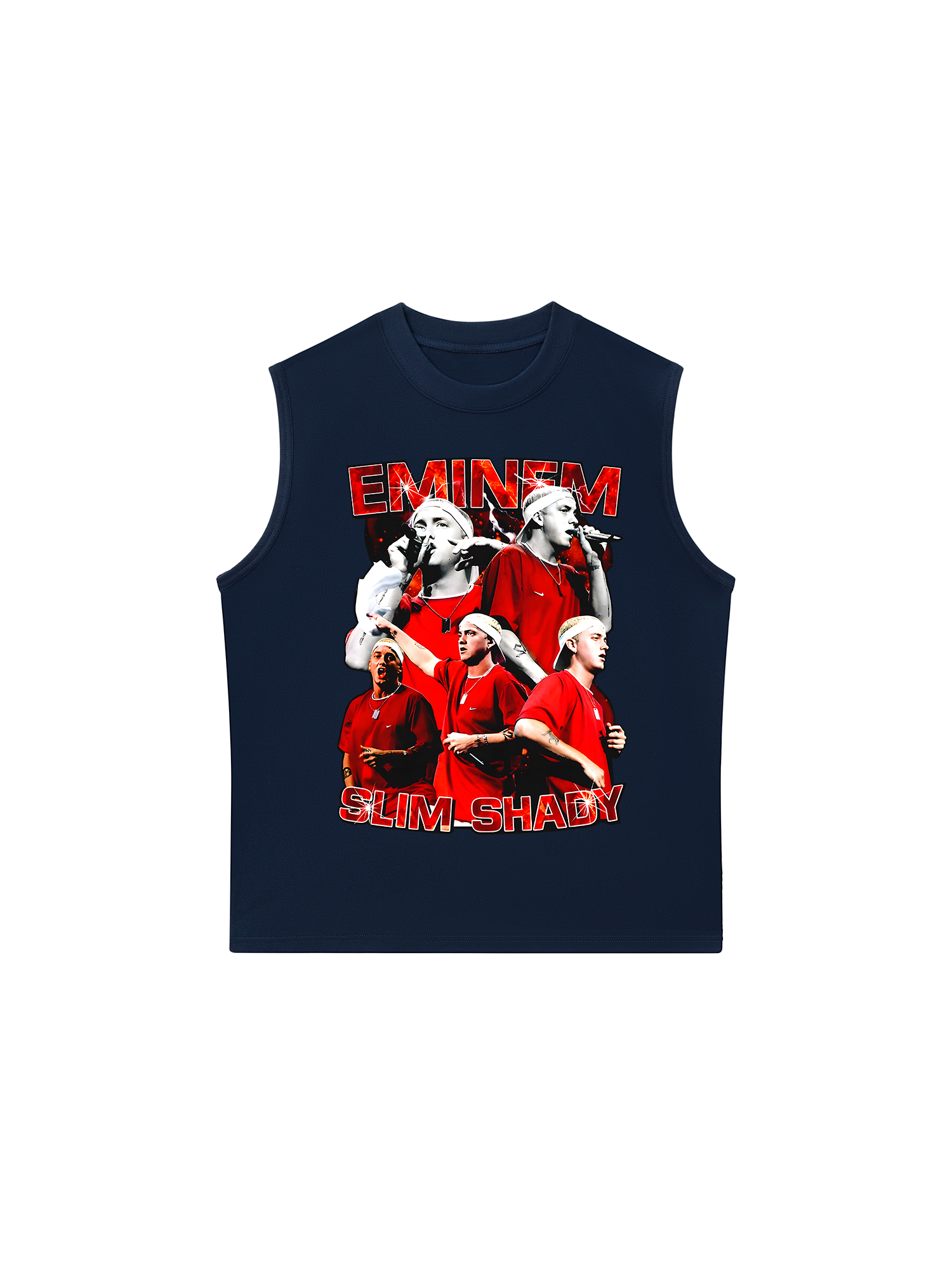 Áo Ba Lỗ Relaxed Fit Rapper Eminem Red Flames
