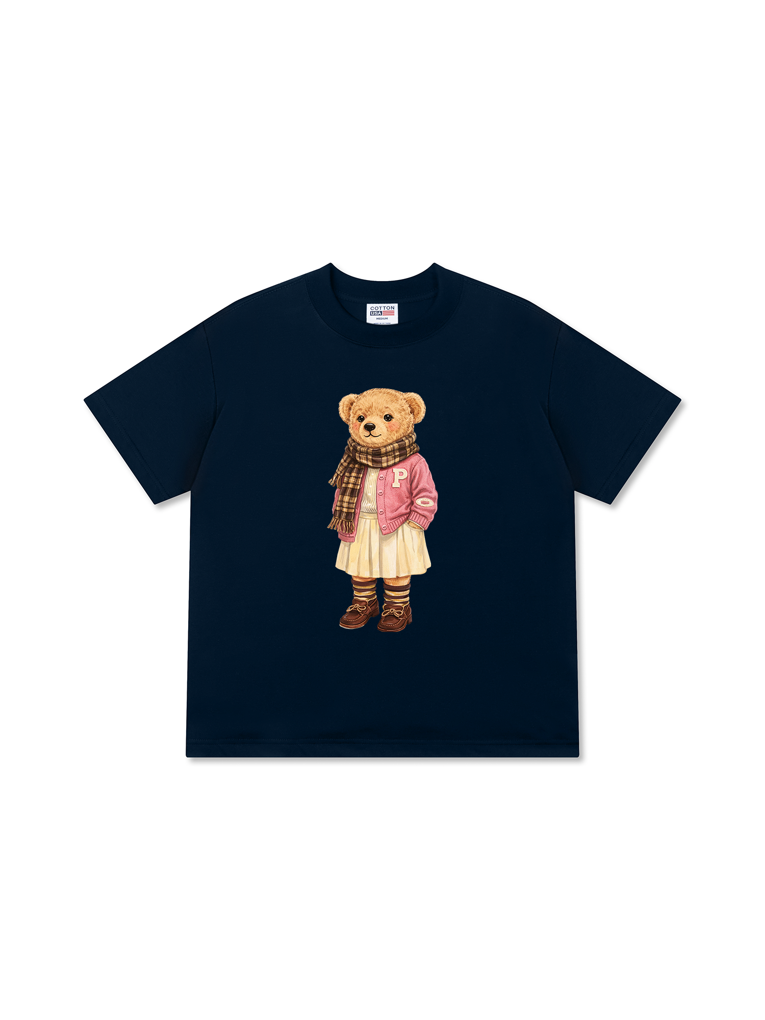 Áo Thun Relaxed Fit Pink Girl Bear