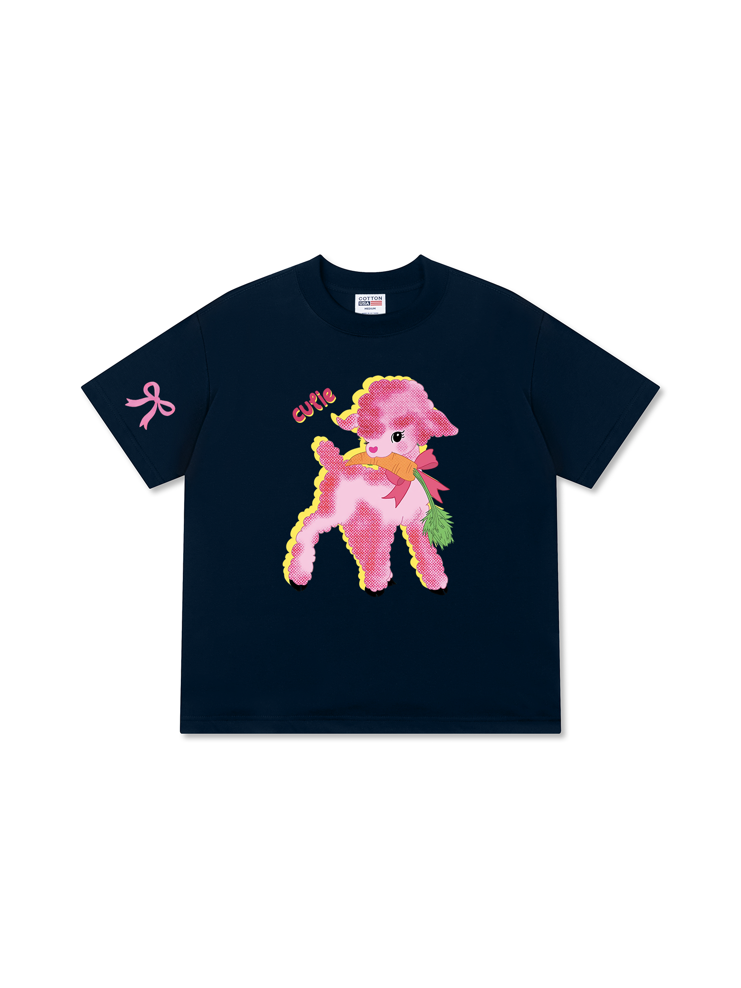 Áo Thun Relaxed Fit Soft Paw Cute Pink Sheep