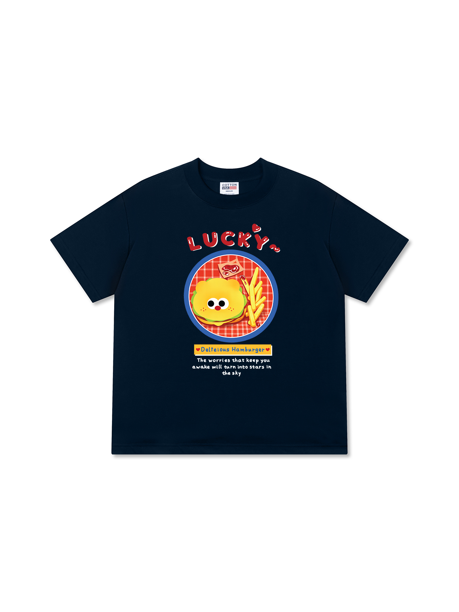 Áo Thun Relaxed Fit Yummy Mood Lucky Hamburger