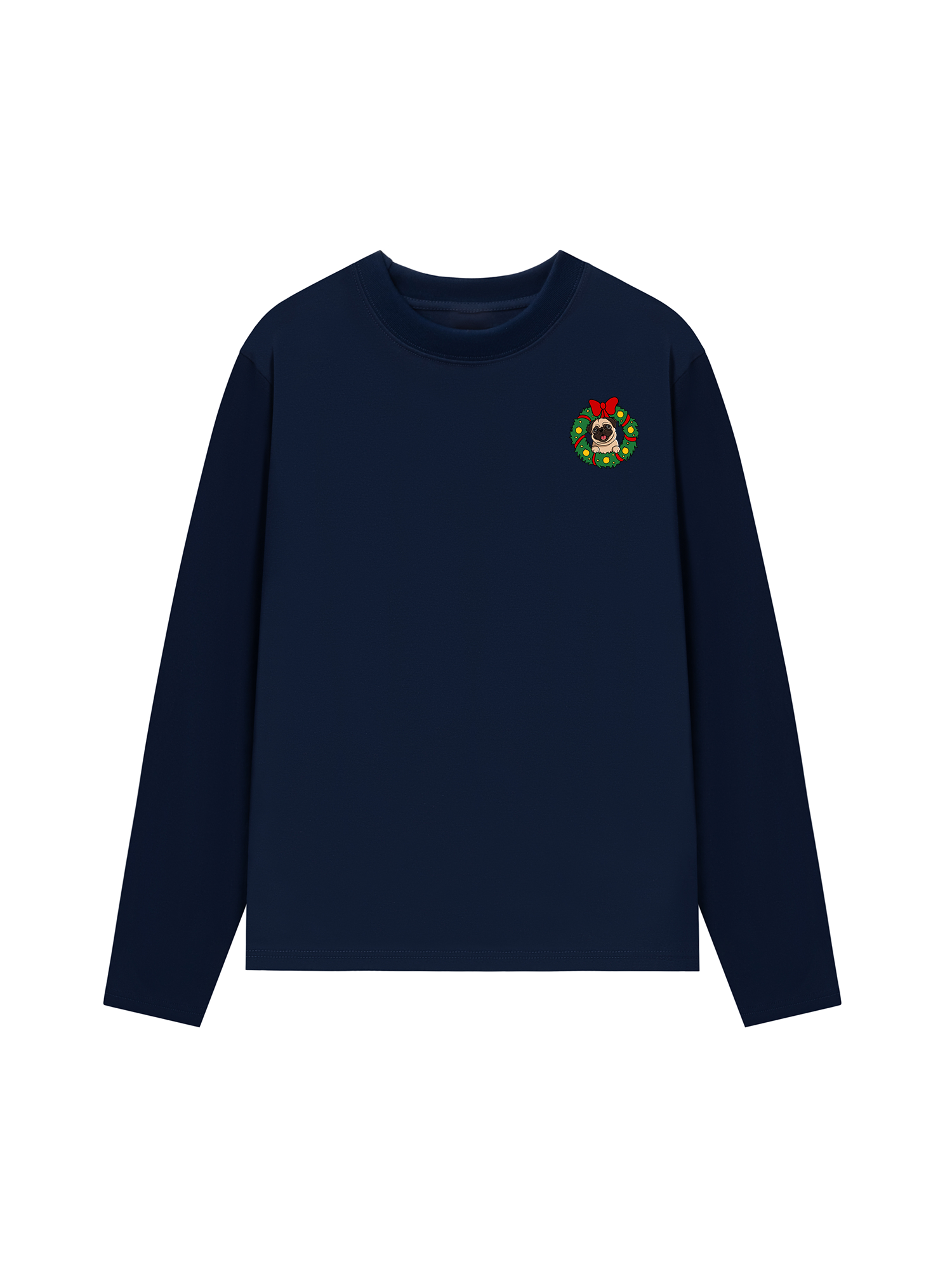 Áo Thun Dài Tay Pug In A Wreath