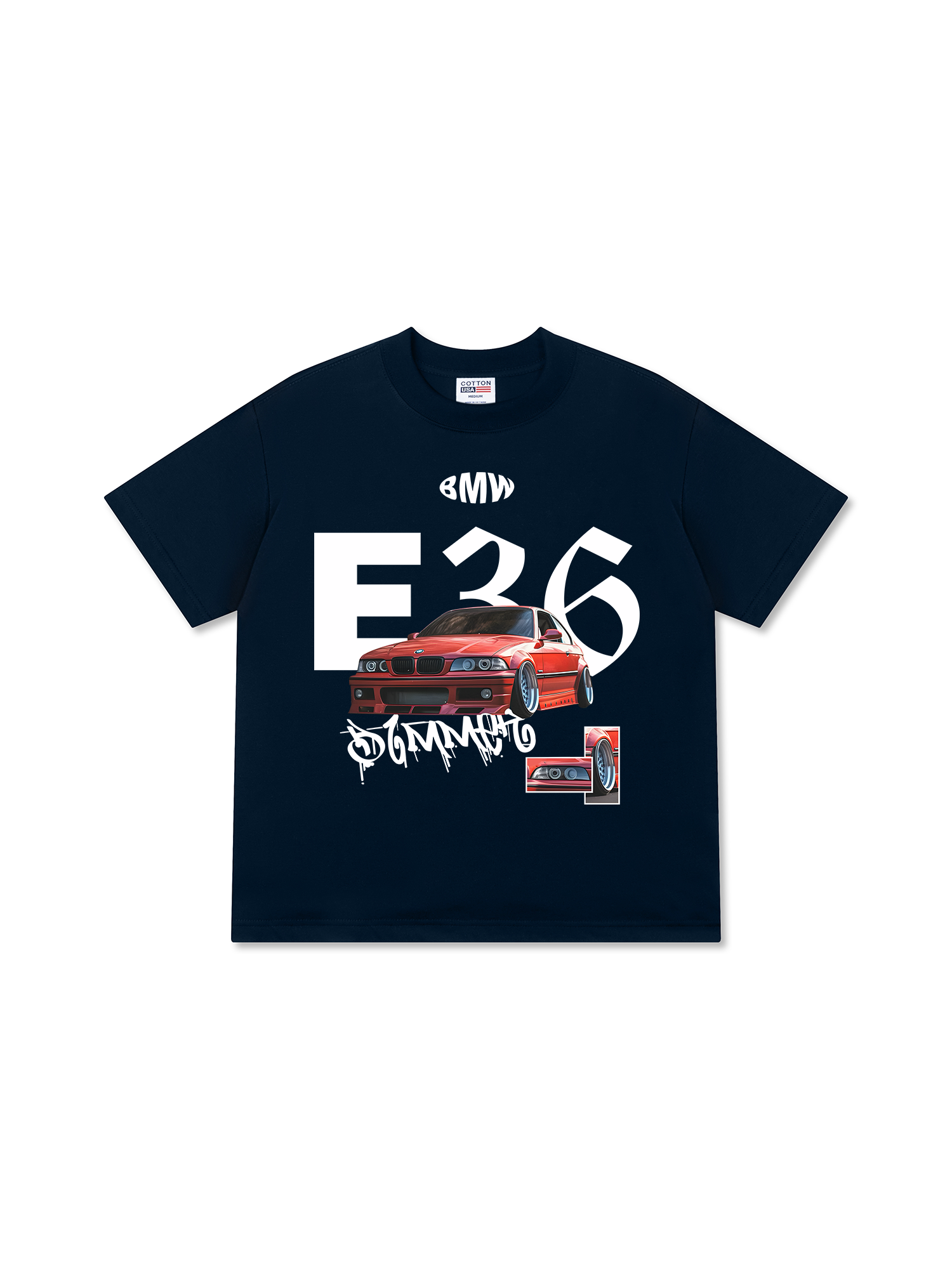 Áo Thun Relaxed Fit BMW E36 Crimson