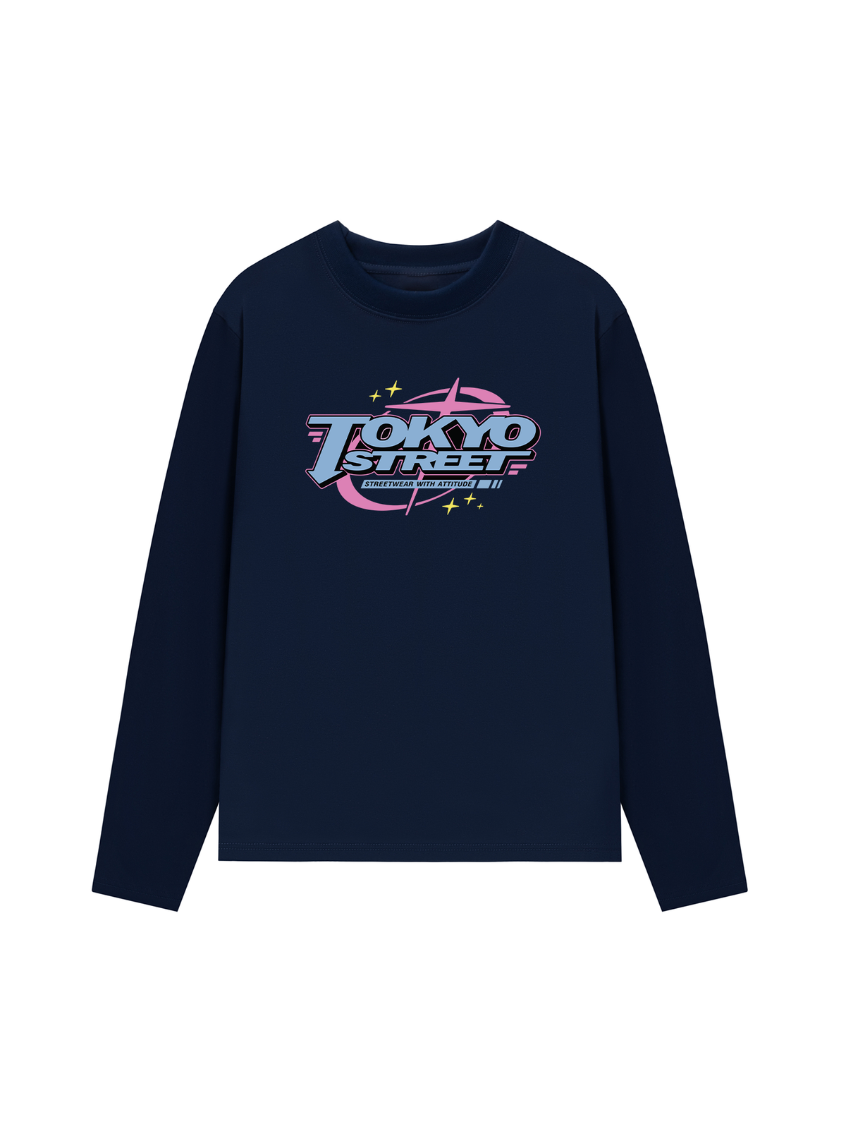 Áo Thun Dài Tay City Tokyo Streetwear With Atitude Blue