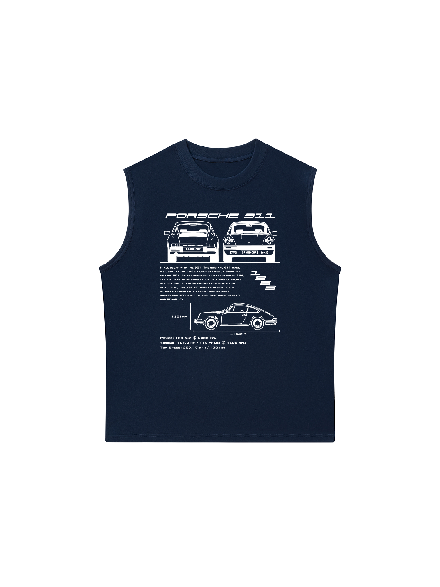 Áo Ba Lỗ Relaxed Fit Porsche 911 Blueprint