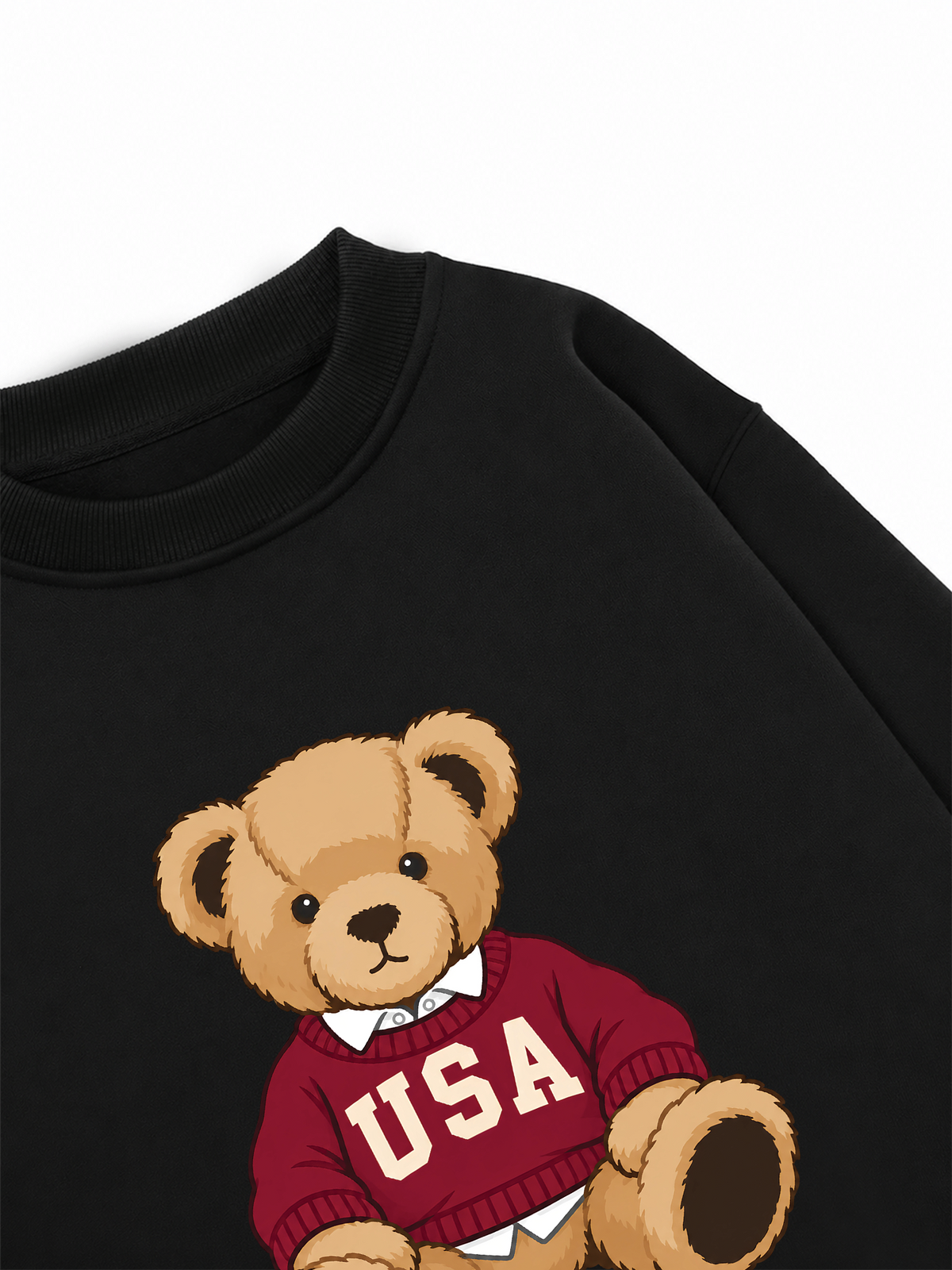 Áo Sweater Nỉ Hai Da City USA Bear