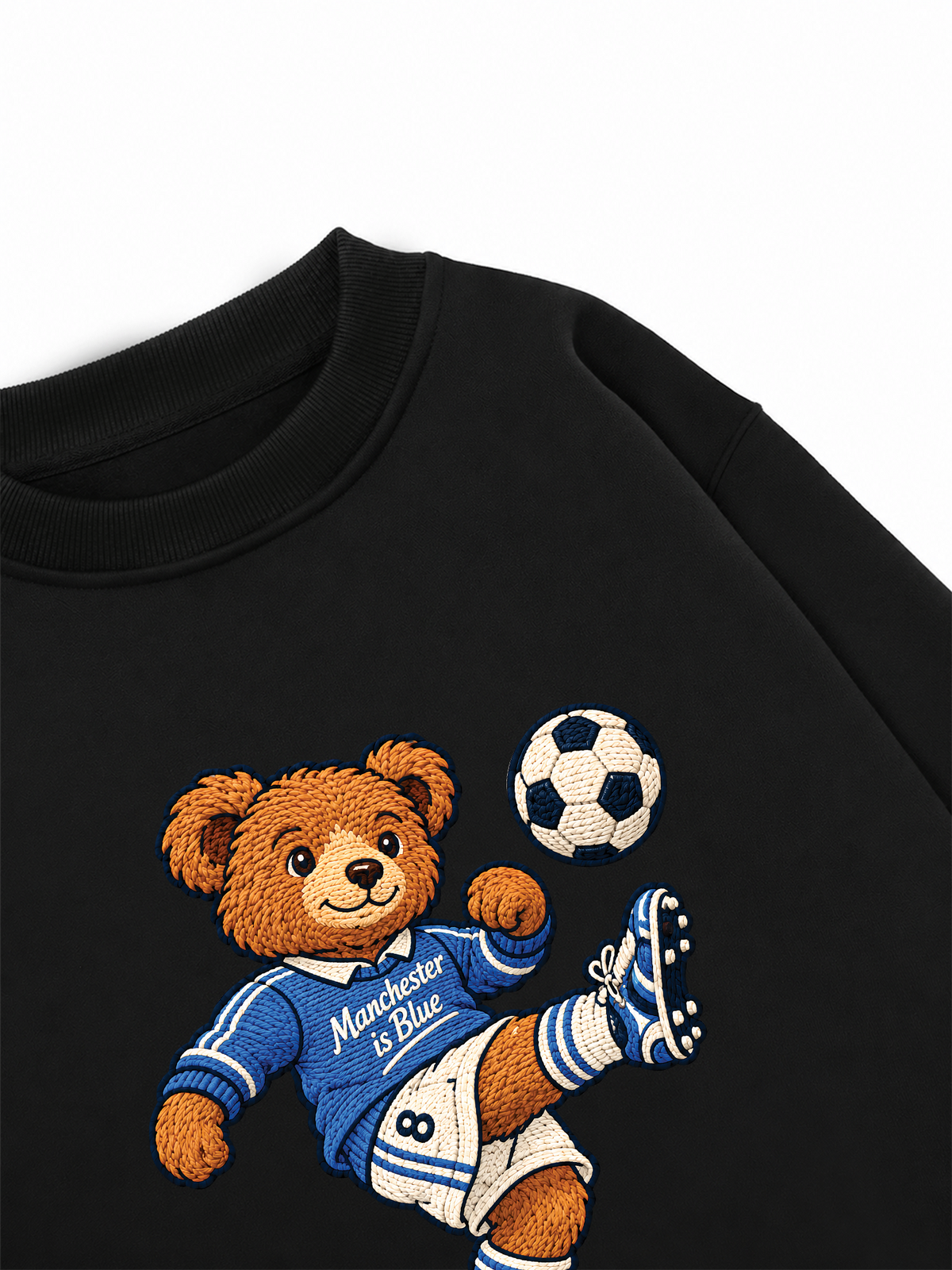Áo Sweater Nỉ Hai Da Blue Manchester