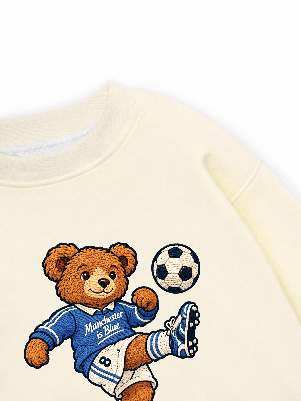 Áo Sweater Nỉ Hai Da Blue Manchester