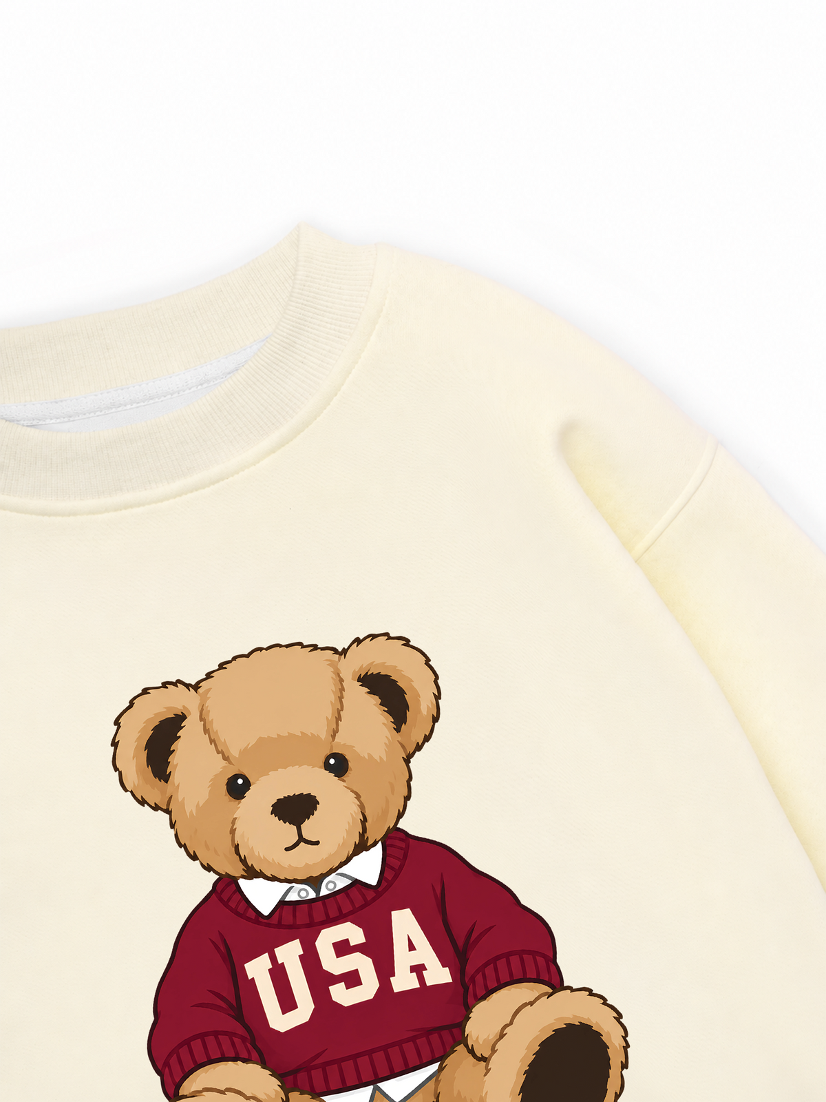 Áo Sweater Nỉ Hai Da City USA Bear