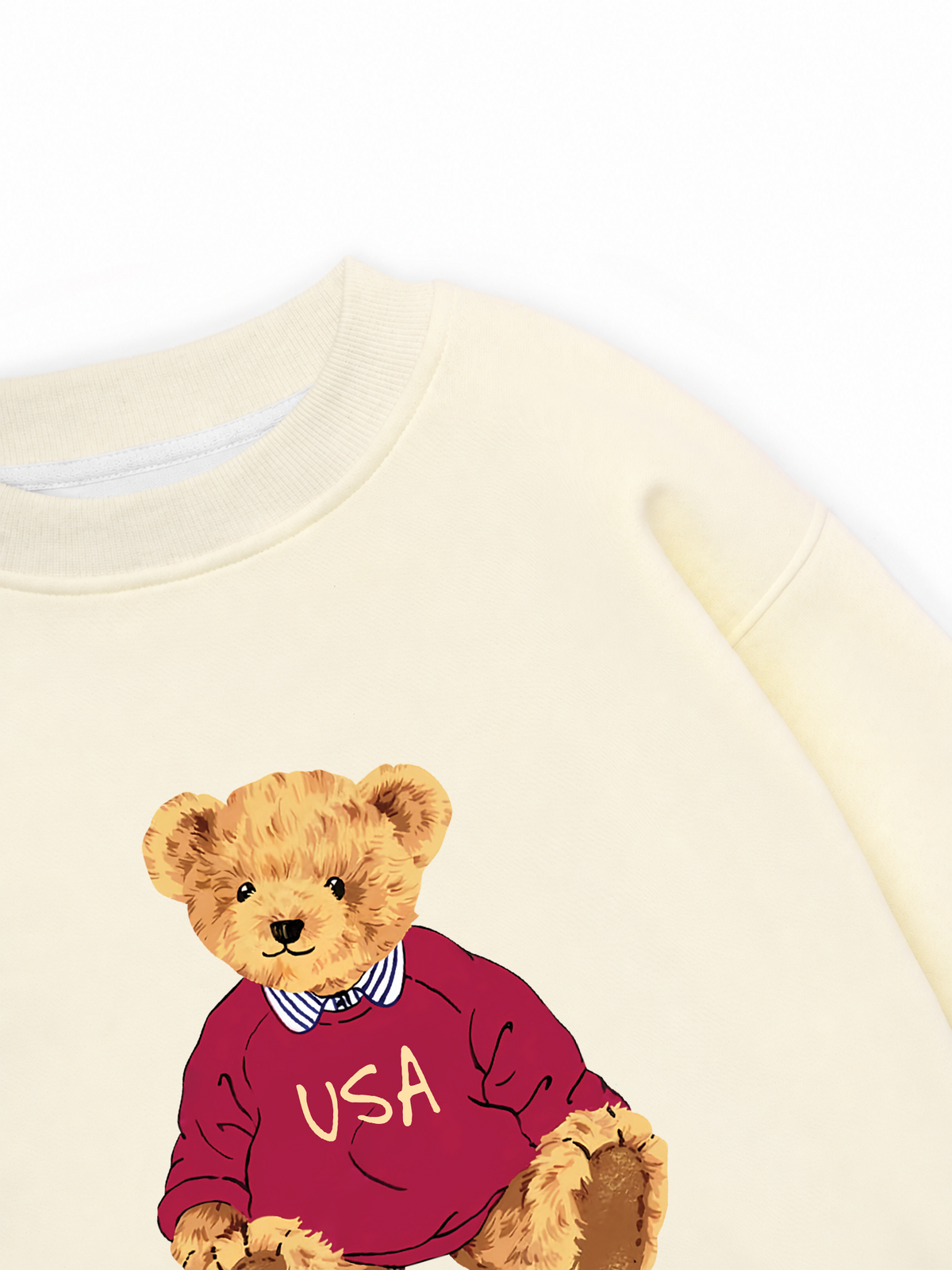 Áo Sweater Nỉ Hai Da USA Cozy Bear