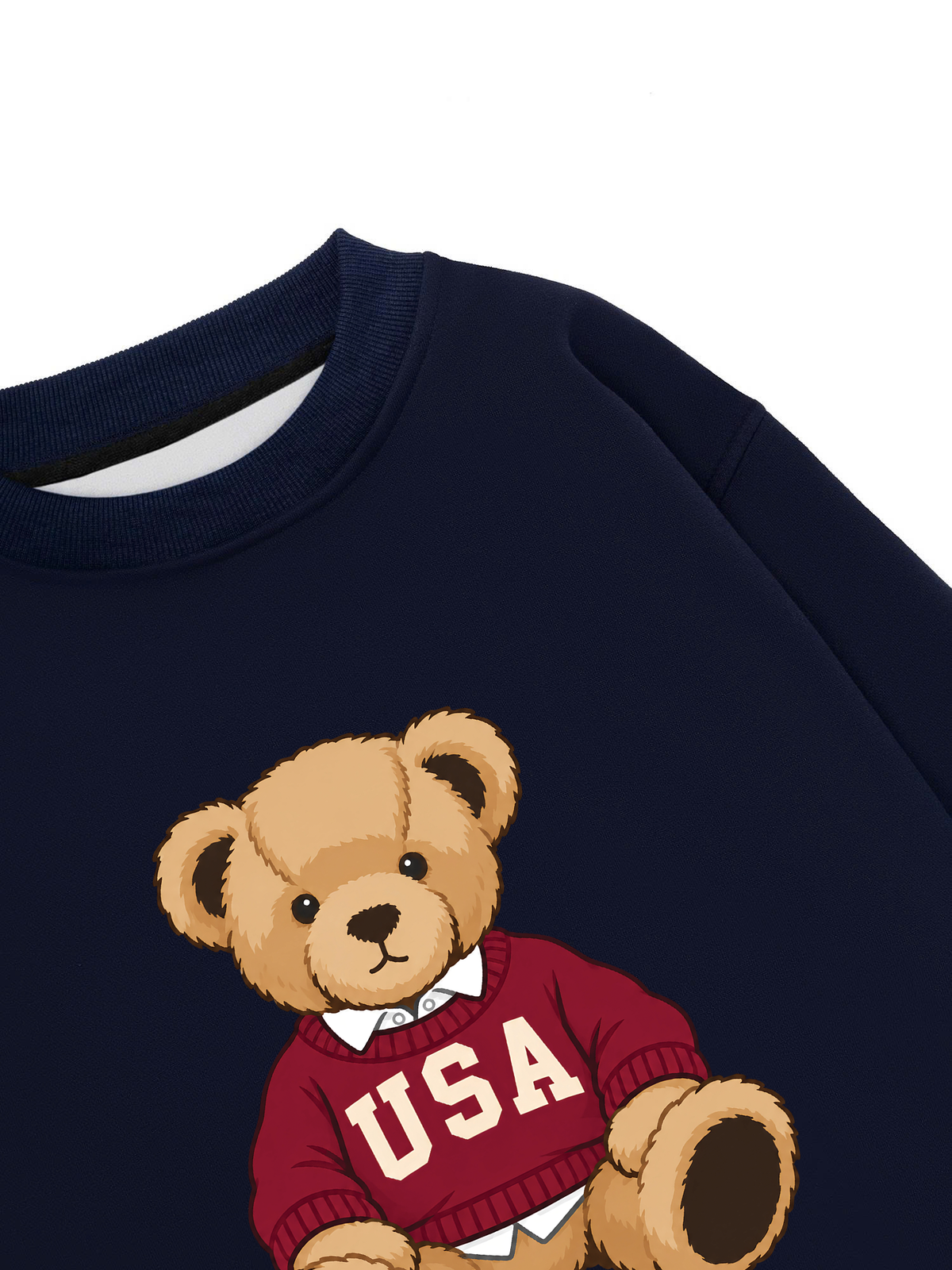 Áo Sweater Nỉ Hai Da City USA Bear