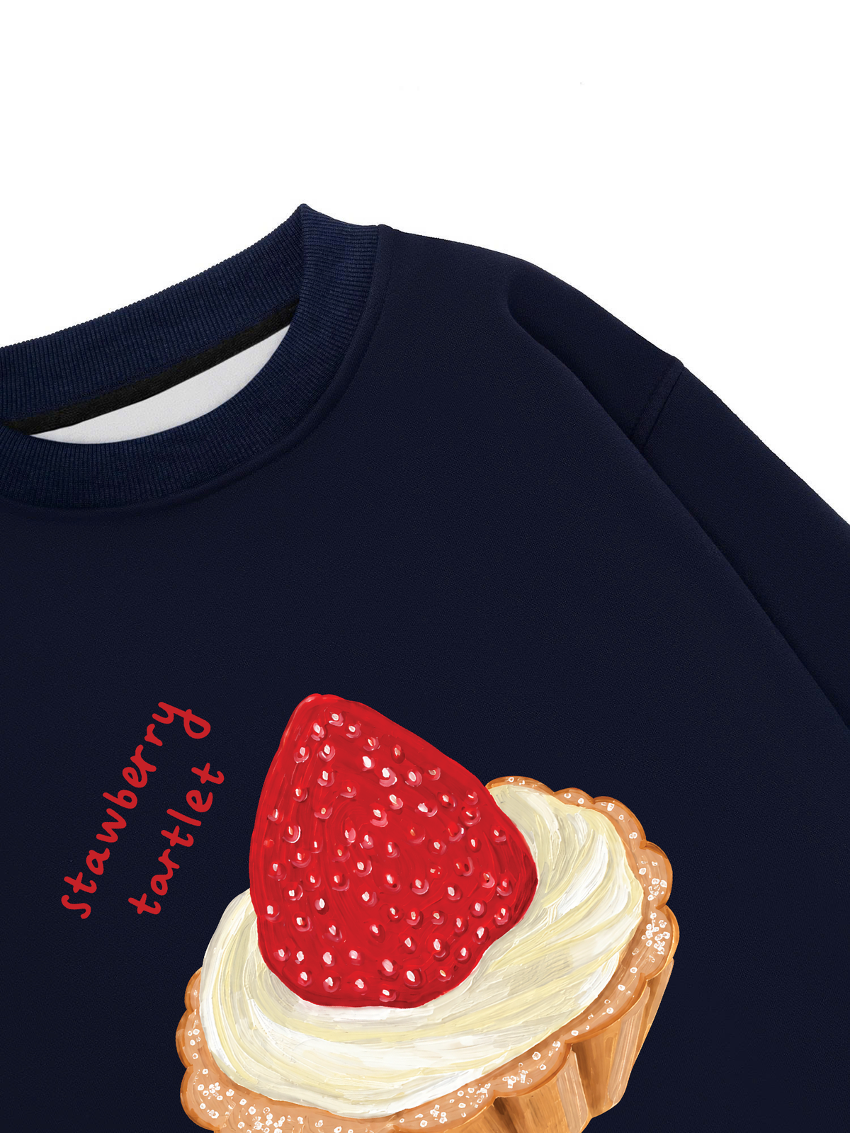 Áo Sweater Nỉ Hai Da Strawberry Tartlet