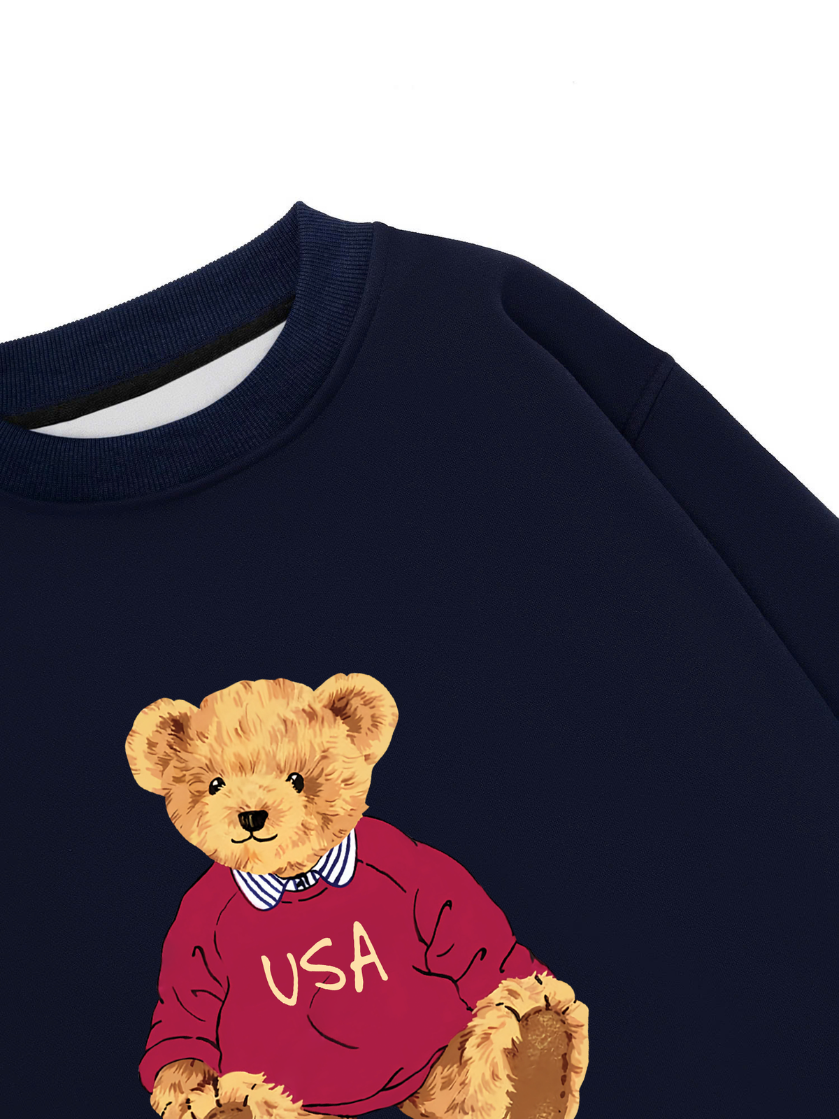 Áo Sweater Nỉ Hai Da USA Cozy Bear