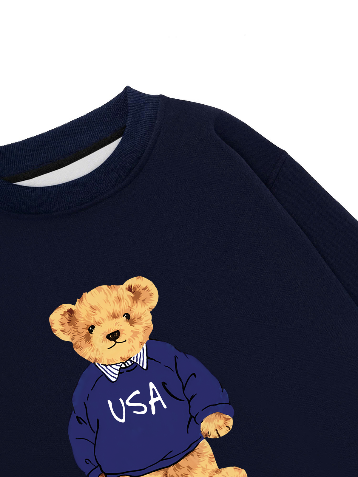 Áo Sweater Nỉ Hai Da USA Bear