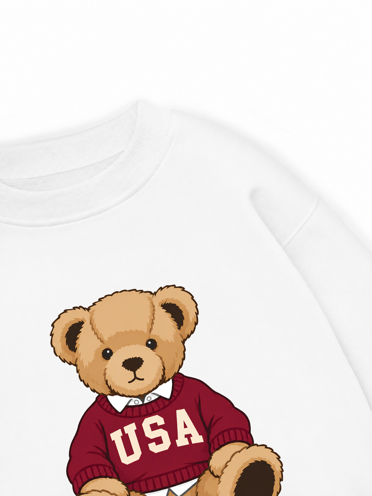 Áo Sweater Nỉ Hai Da City USA Bear