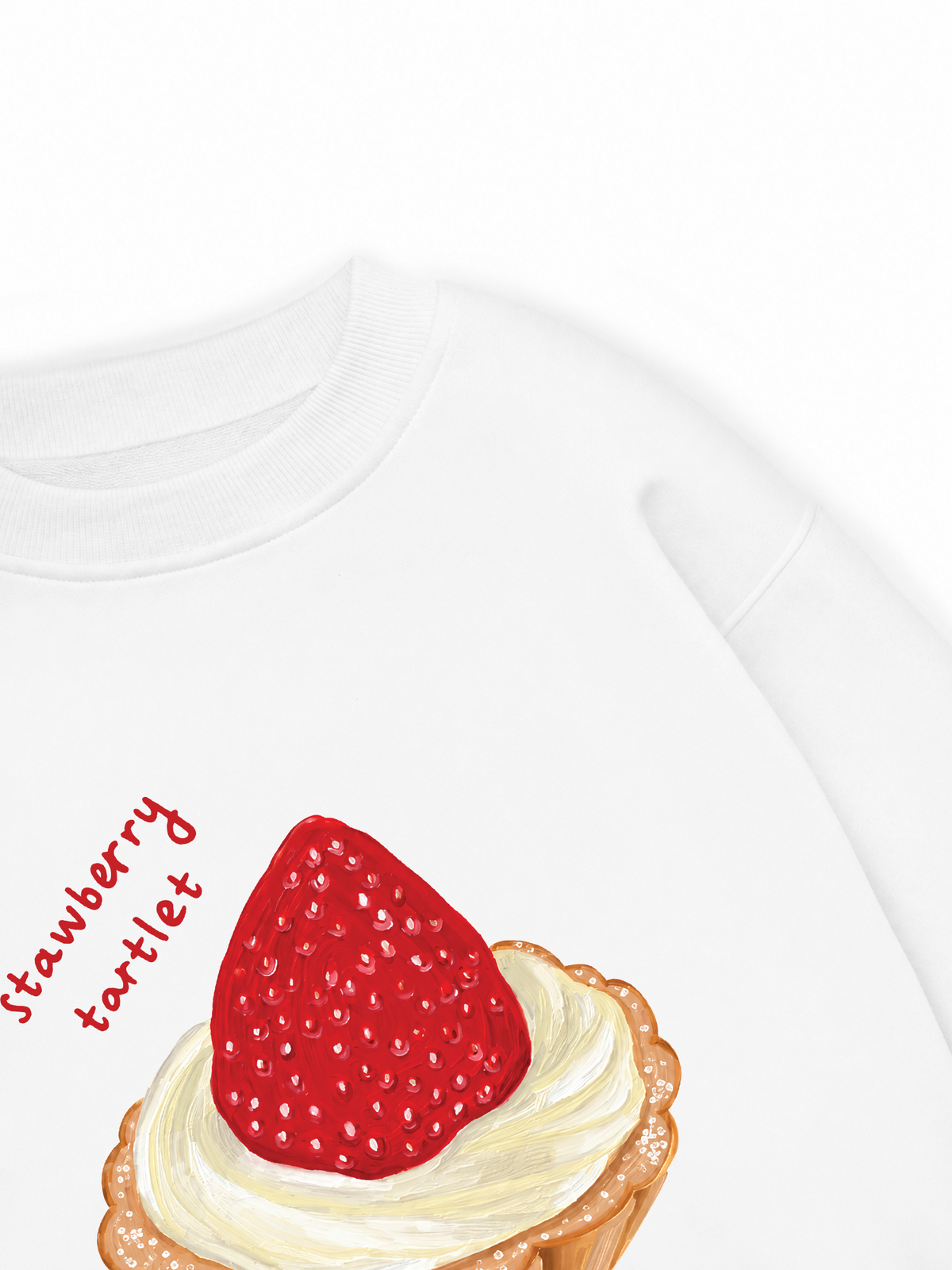 Áo Sweater Nỉ Hai Da Strawberry Tartlet