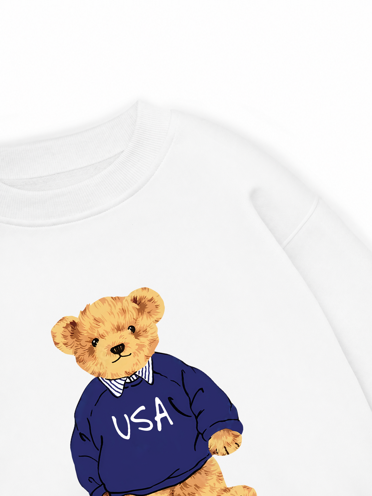 Áo Sweater Nỉ Hai Da USA Bear