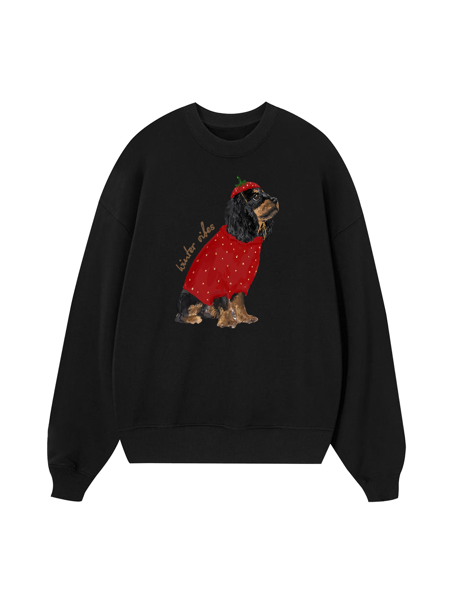 Winter Vibes Strawberry Puppy Sweater