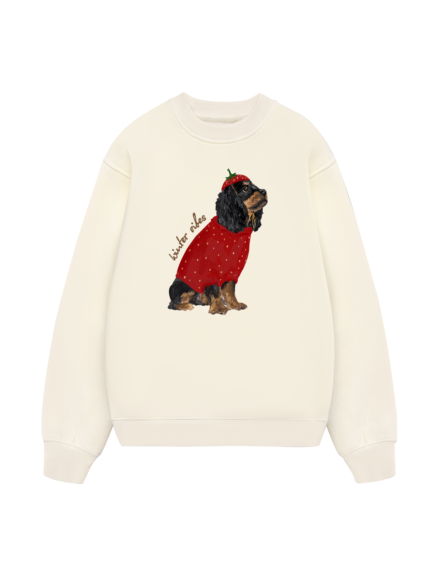 Winter Vibes Strawberry Puppy Sweater
