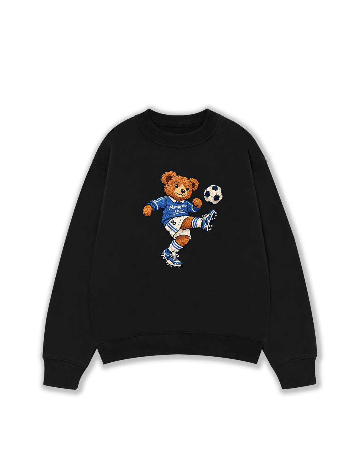 Áo Sweater Nỉ Hai Da Blue Manchester