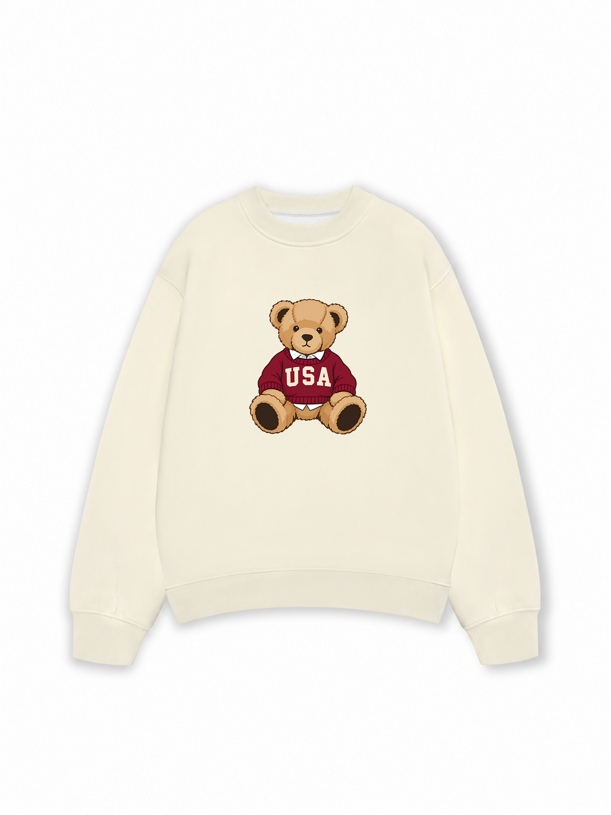 Áo Sweater Nỉ Hai Da City USA Bear