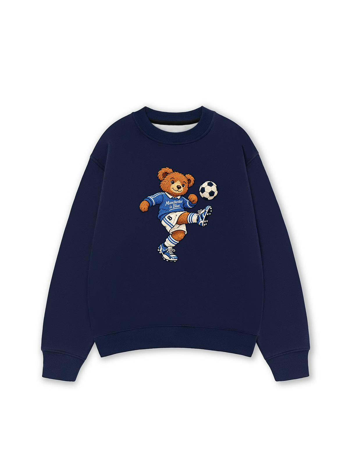 Áo Sweater Nỉ Hai Da Blue Manchester