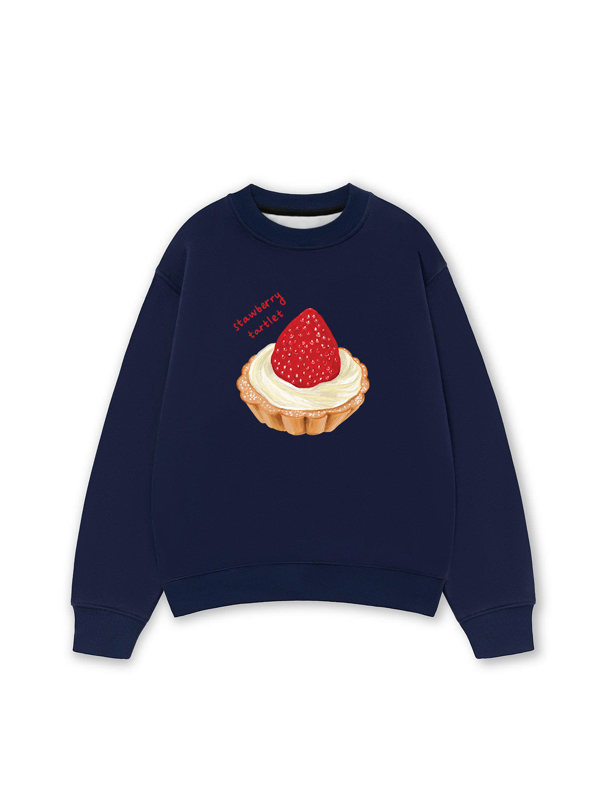 Áo Sweater Nỉ Hai Da Strawberry Tartlet