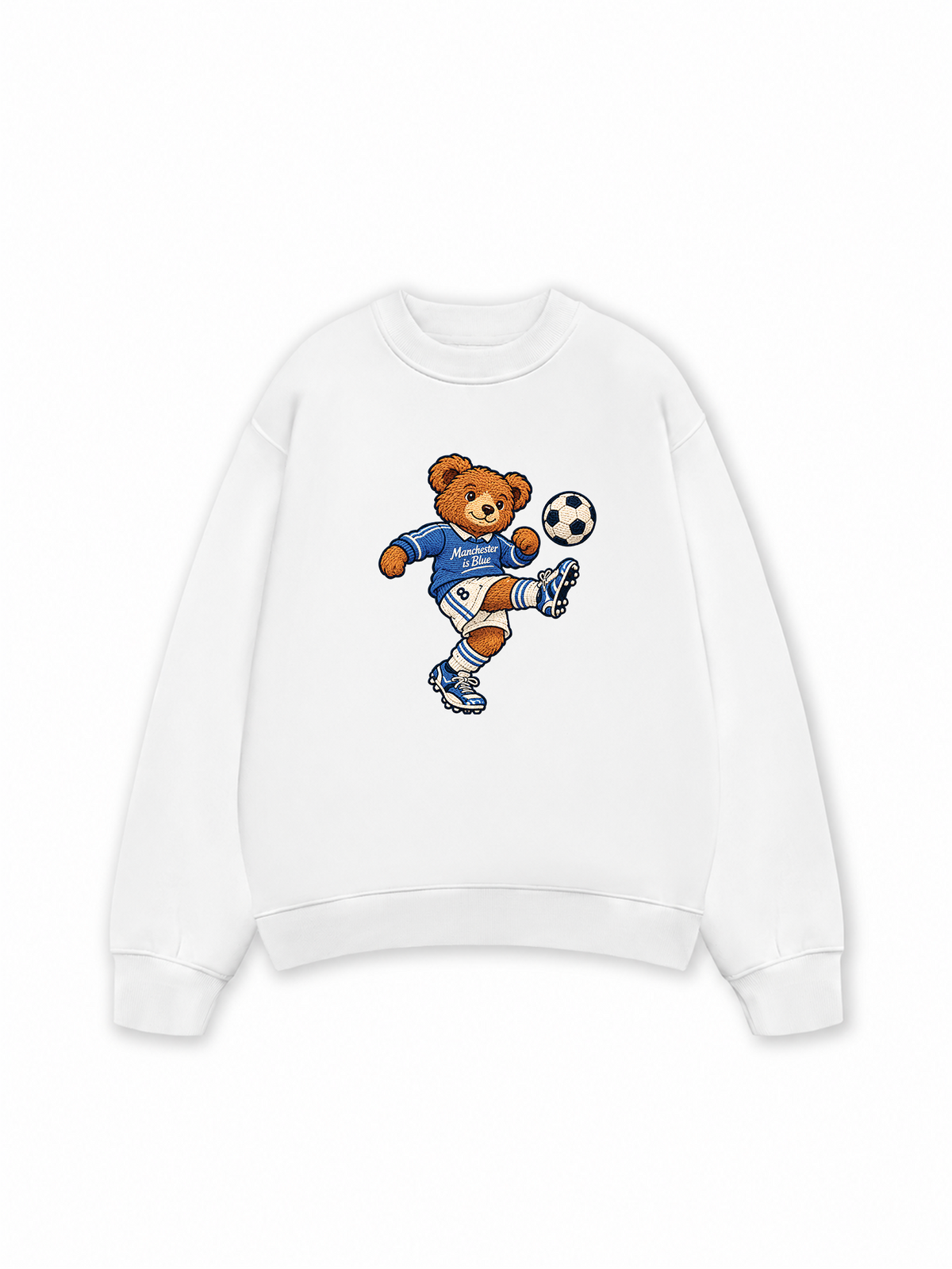 Áo Sweater Nỉ Hai Da Blue Manchester