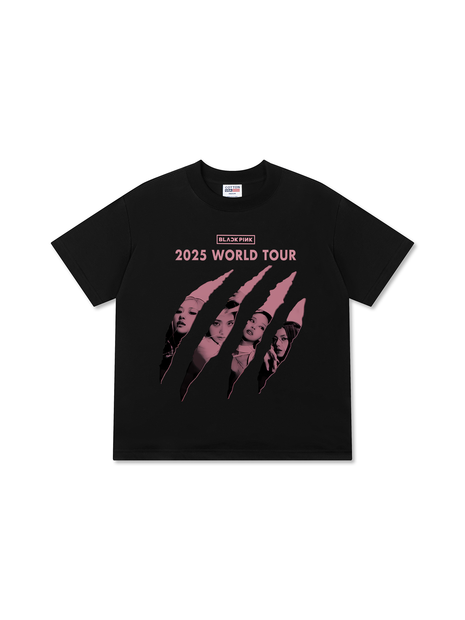 Áo Thun Relaxed Fit Black Pink 2025 World Tour