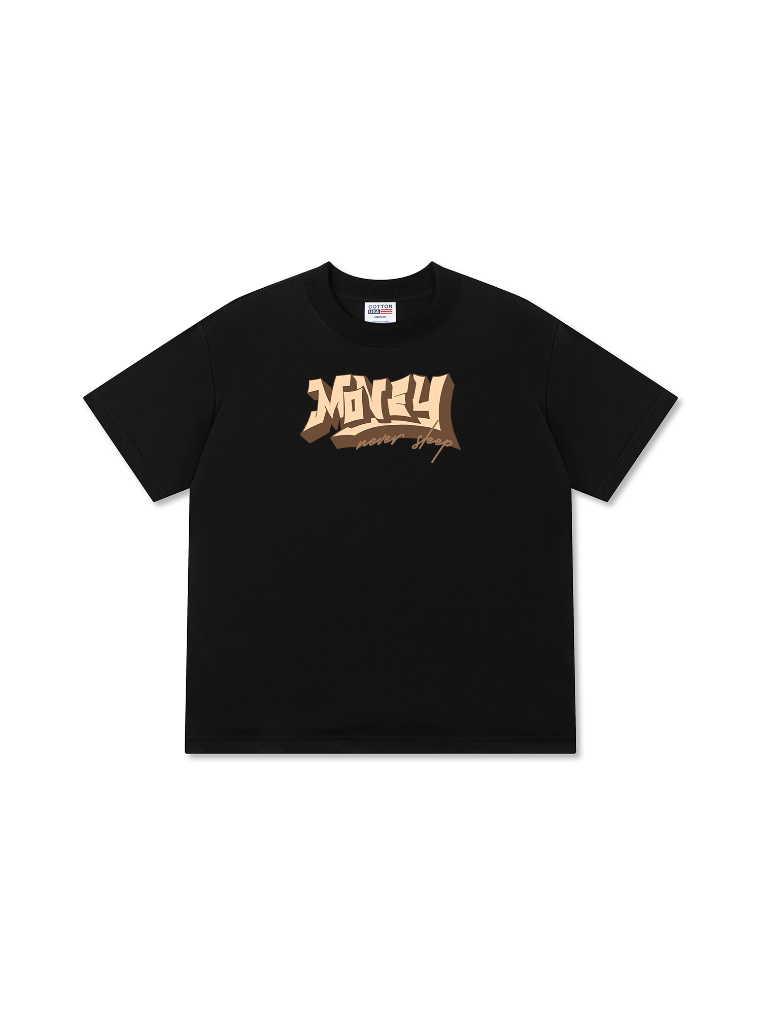 Áo Thun Relaxed Fit Money Never Sleep