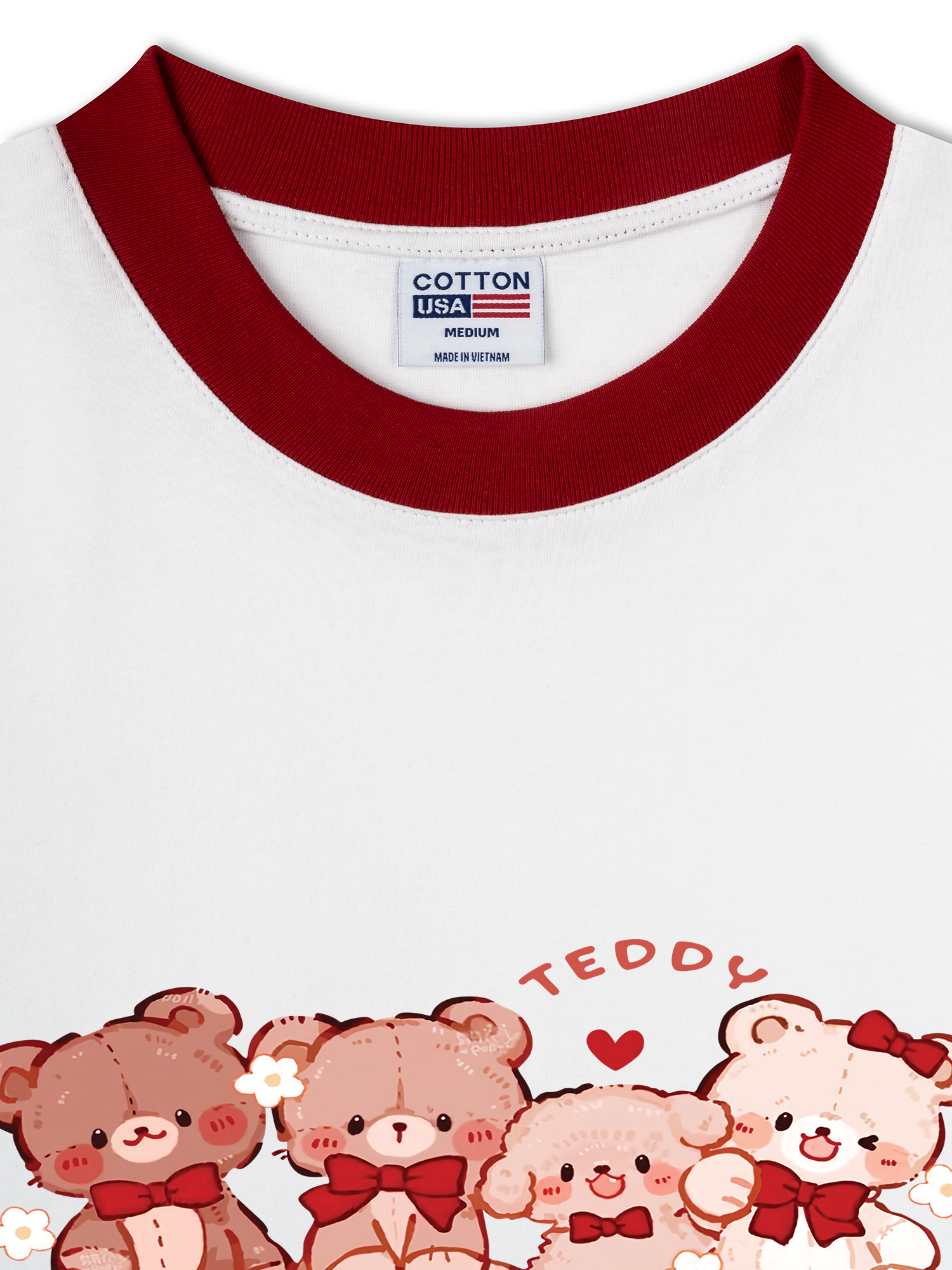 Áo Thun Ringer Relaxed Fit Sweet Teddy