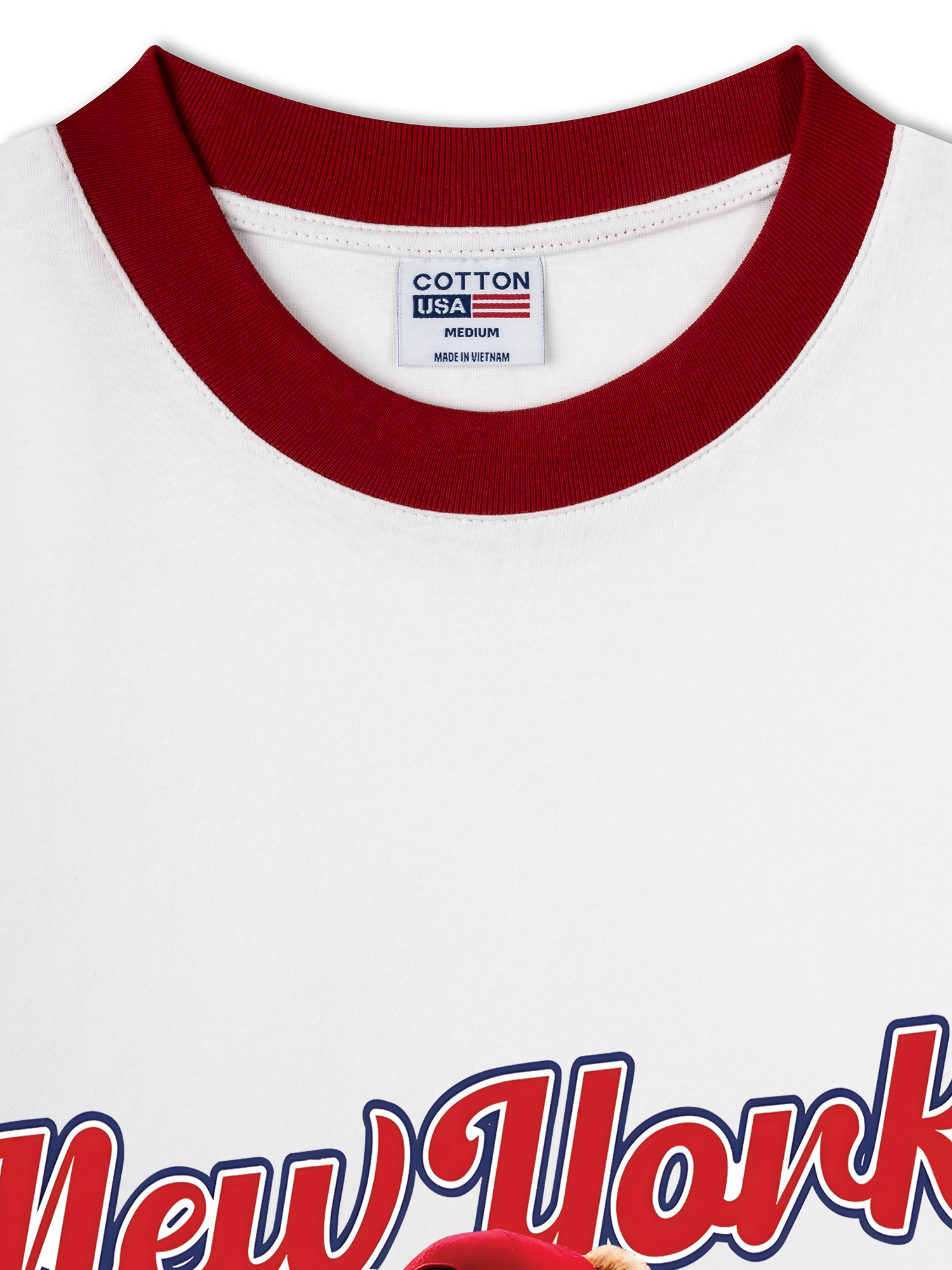 Áo Thun Ringer Relaxed Fit Baseball New York Teddy