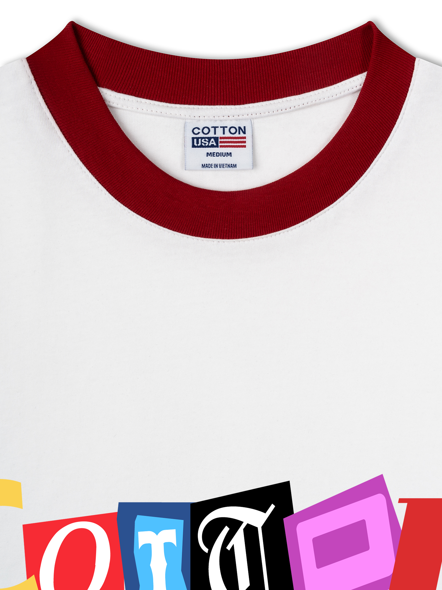 Áo Thun Ringer Relaxed Fit USA Paper Cut