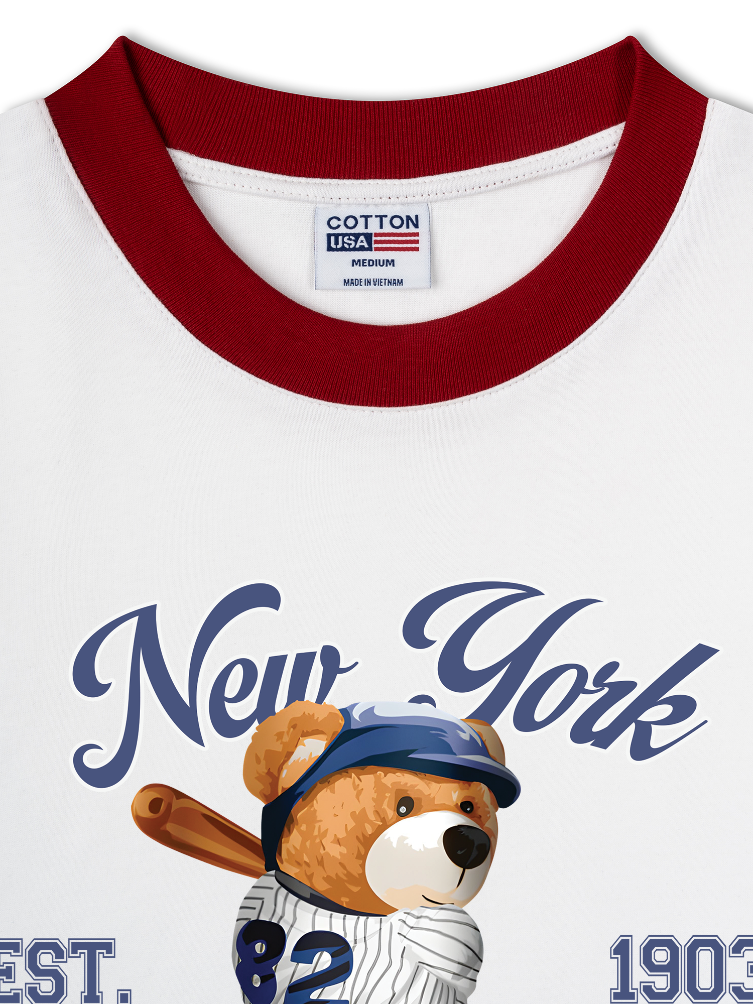 Áo Thun Ringer Relaxed Fit New York Baseball