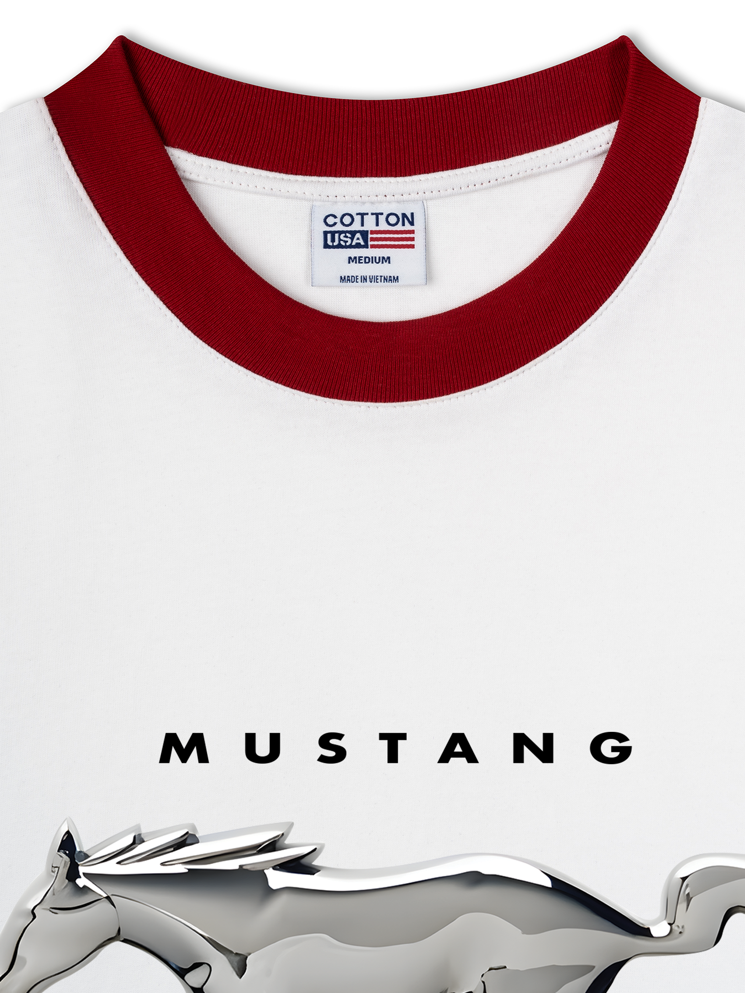 Áo Thun Ringer Relaxed Fit Mustang Horse Logo