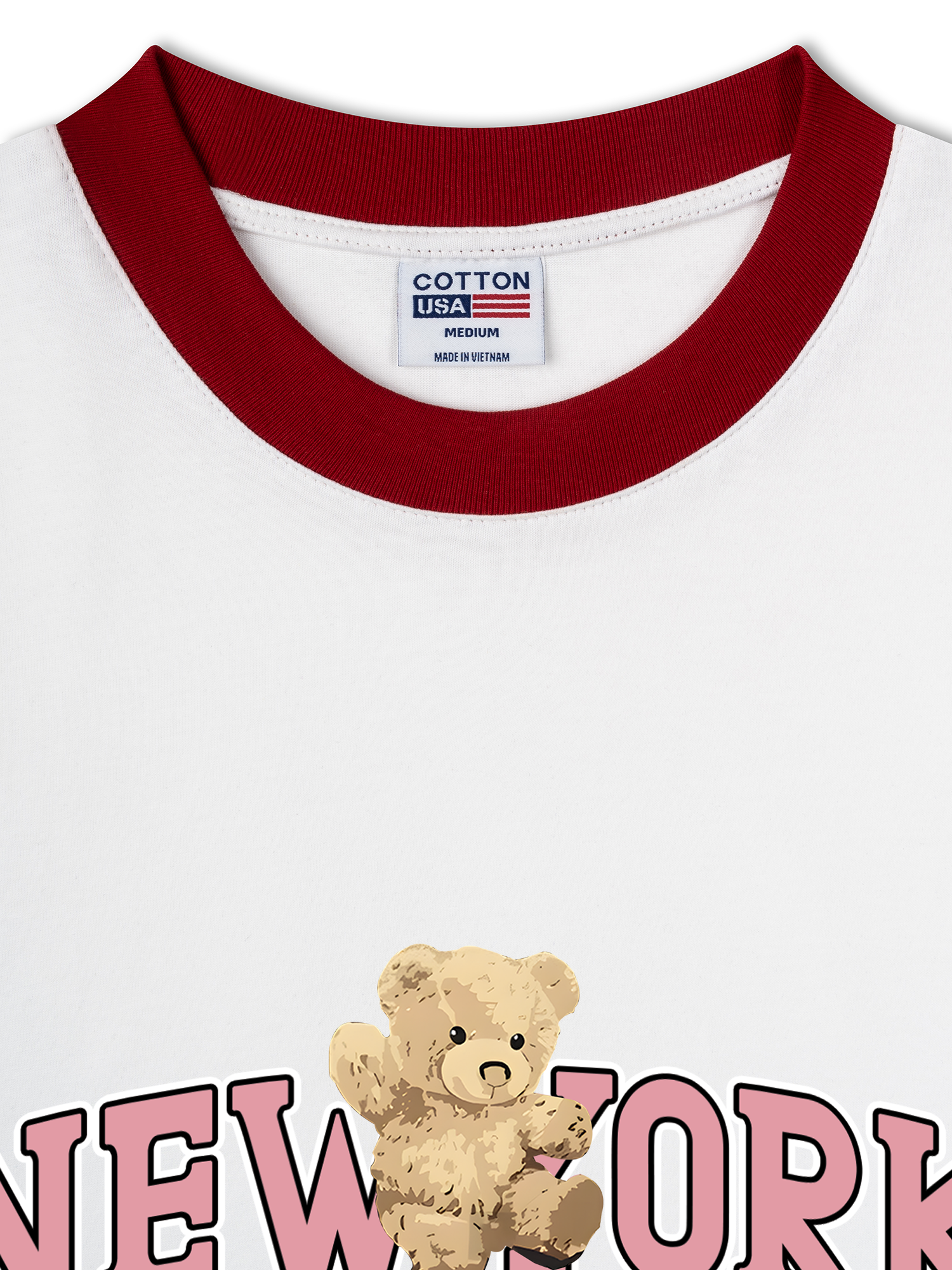 Áo Thun Ringer Relaxed Fit City Pink New York Bear