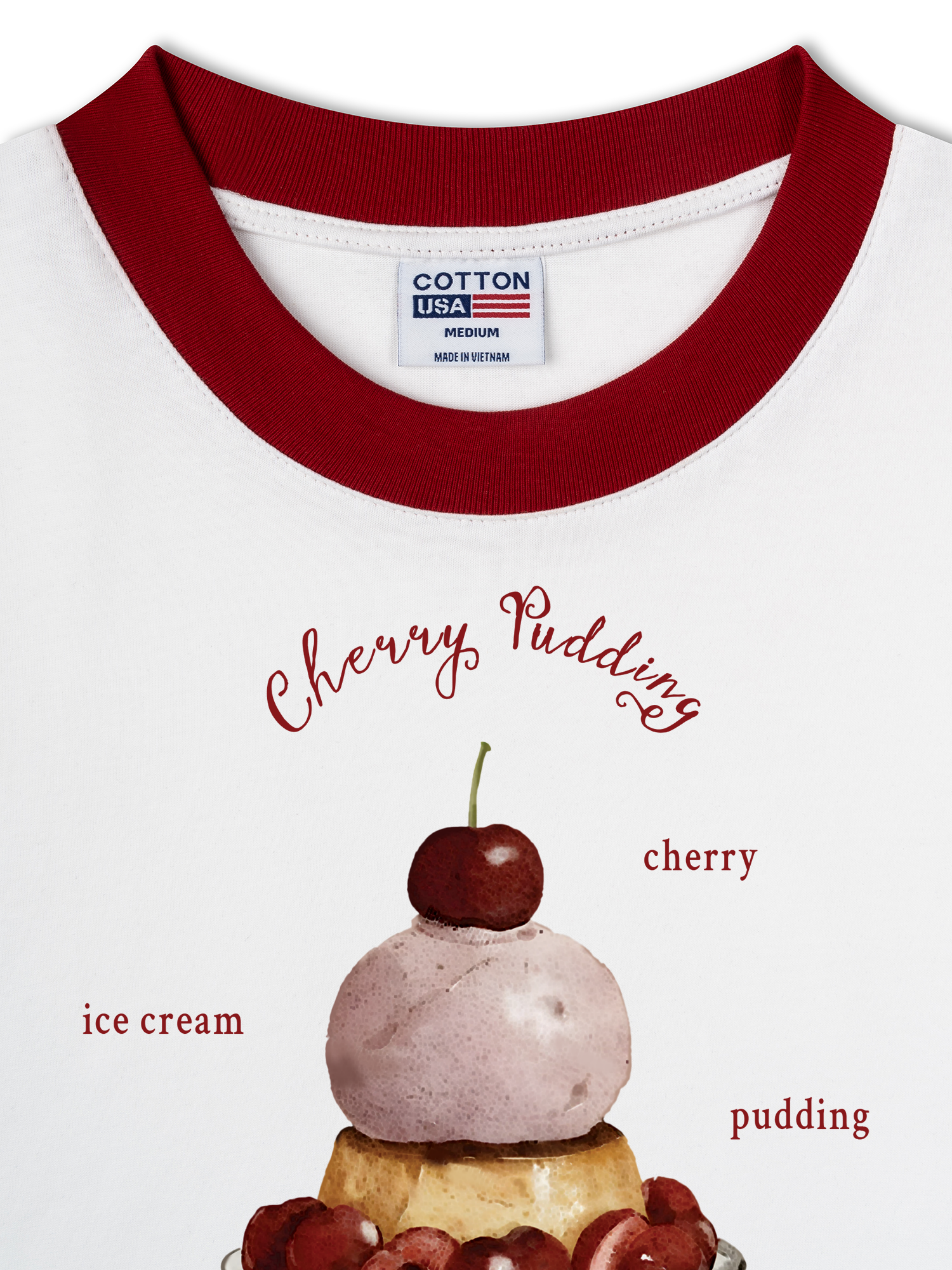 Áo Thun Ringer Relaxed Fit Tropical Cherry Pudding