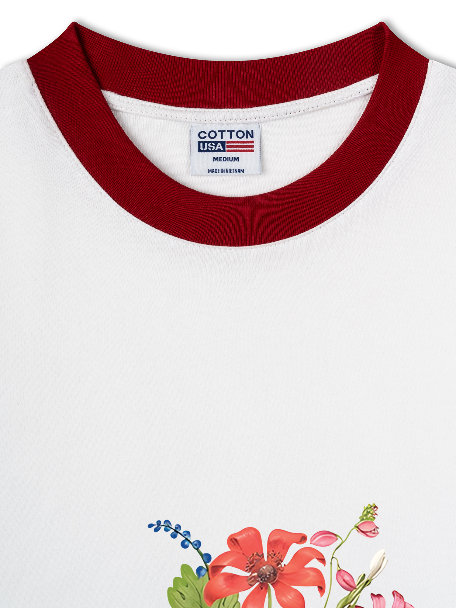 Áo Thun Ringer Relaxed Fit Bouquet of Flowers