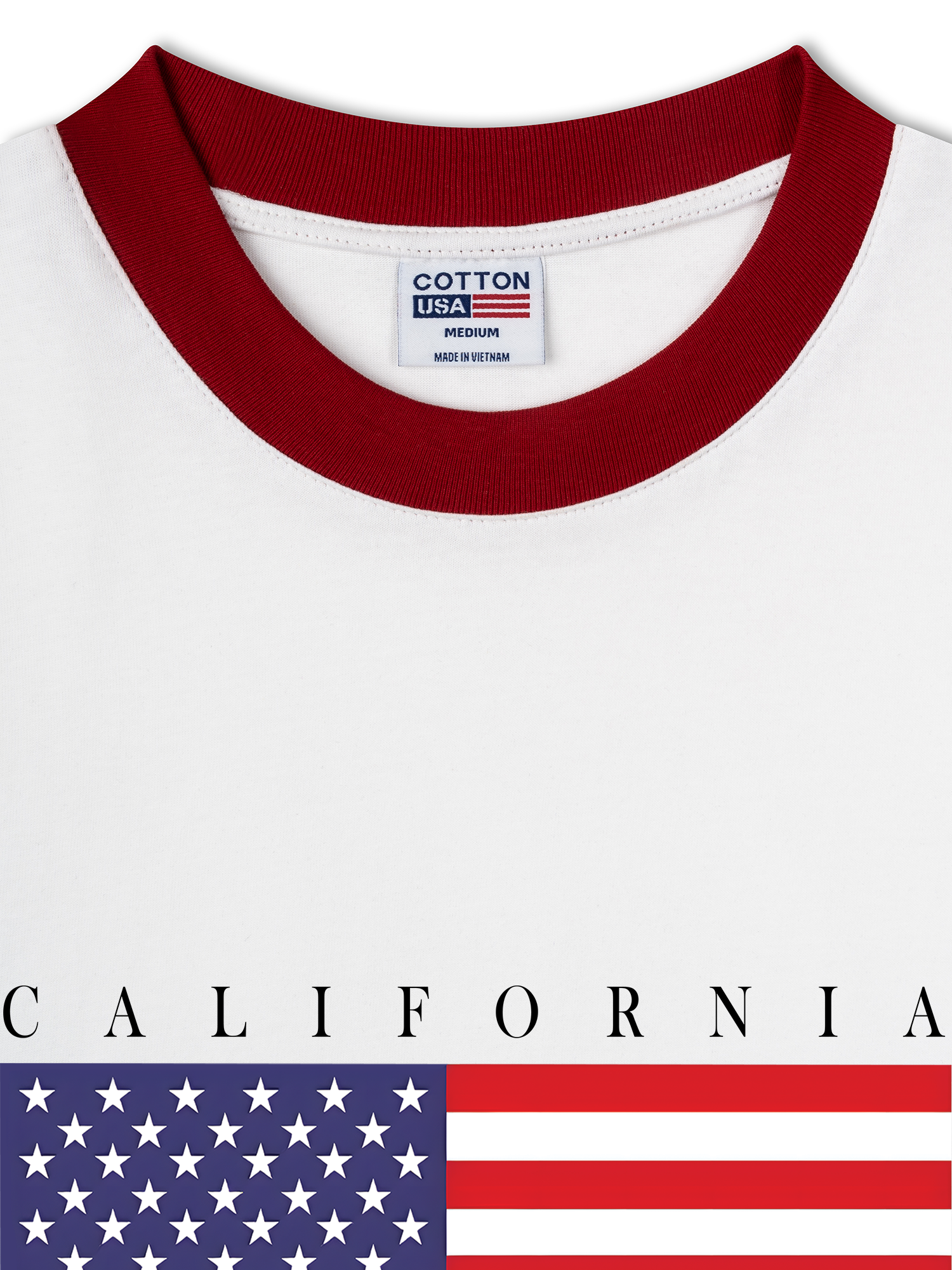 Áo Thun Ringer Relaxed Fit USA California Basic Style