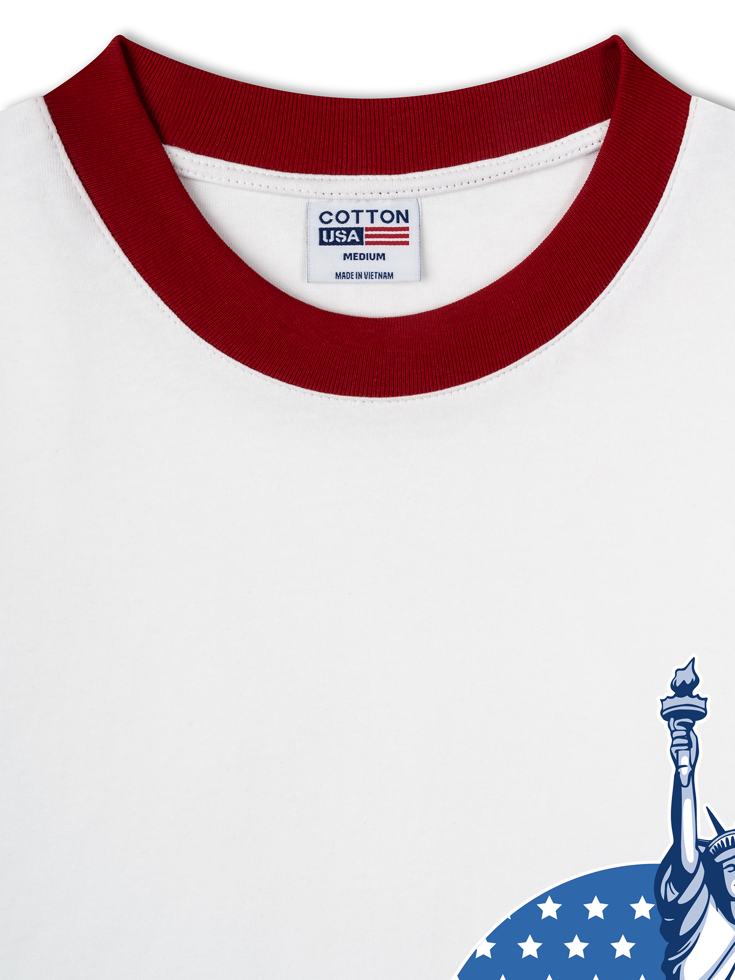 Áo Thun Ringer Relaxed Fit USA Statue Of Liberty