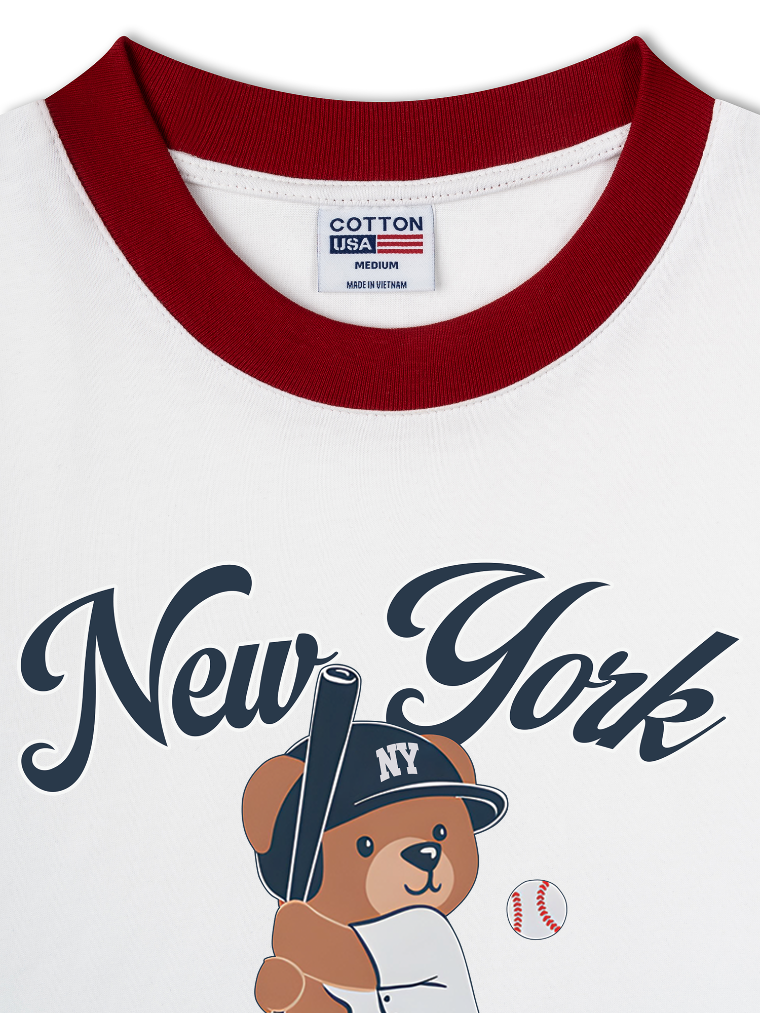 Áo Thun Ringer Relaxed Fit Baseball Bear