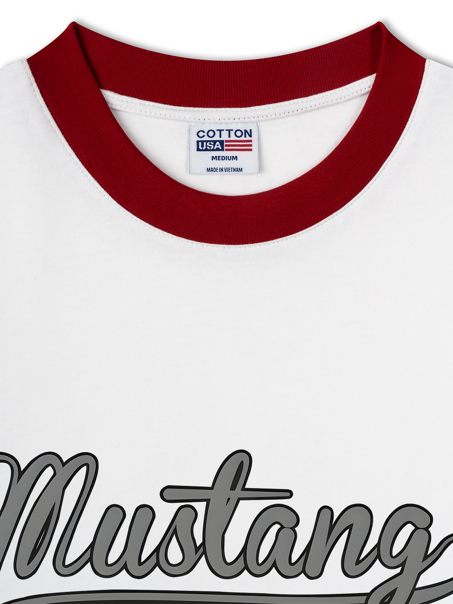 Áo Thun Ringer Relaxed Fit Mustang Vintage Black & White