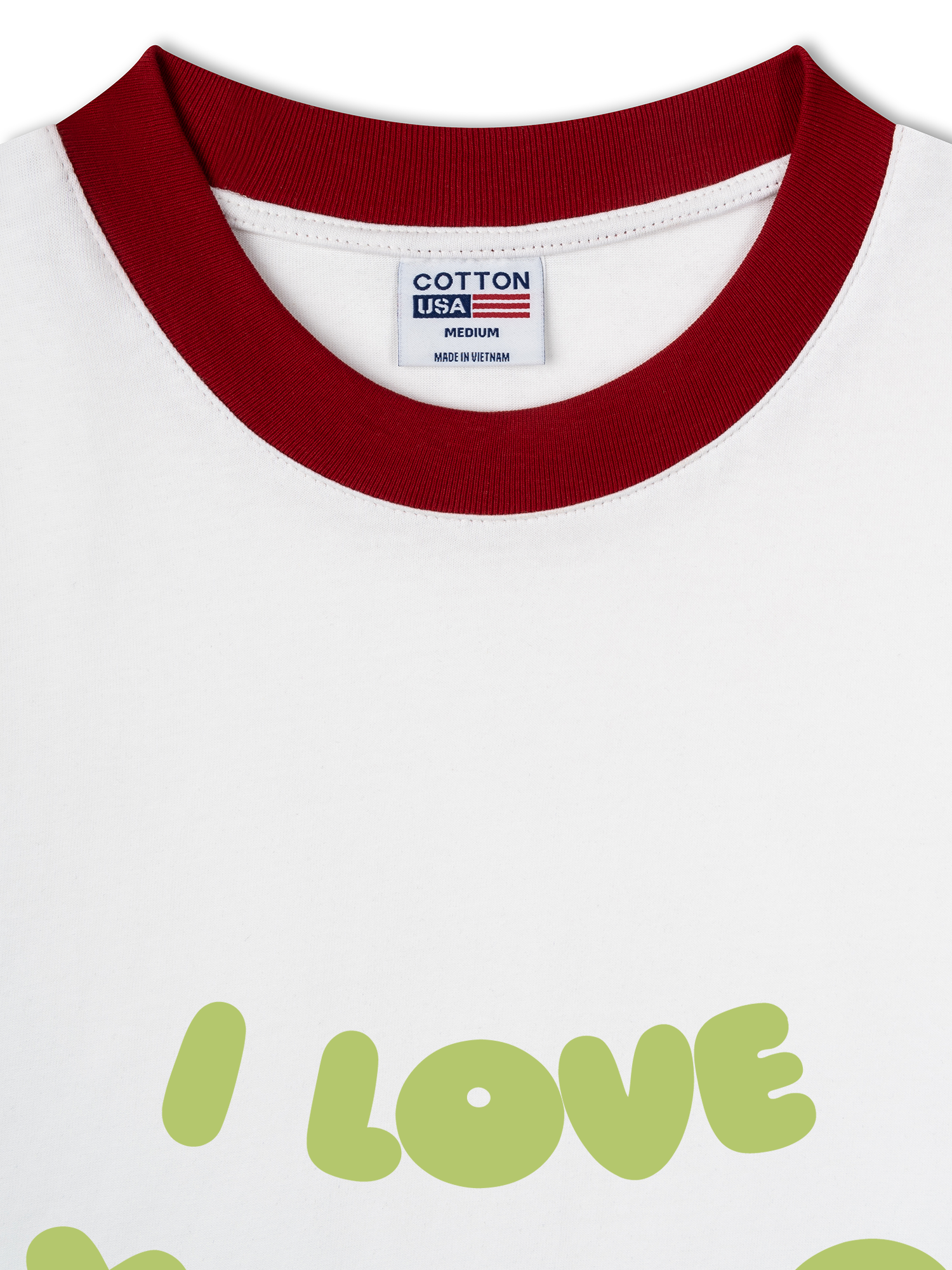 Áo Thun Ringer Relaxed Fit I Love You So Matcha