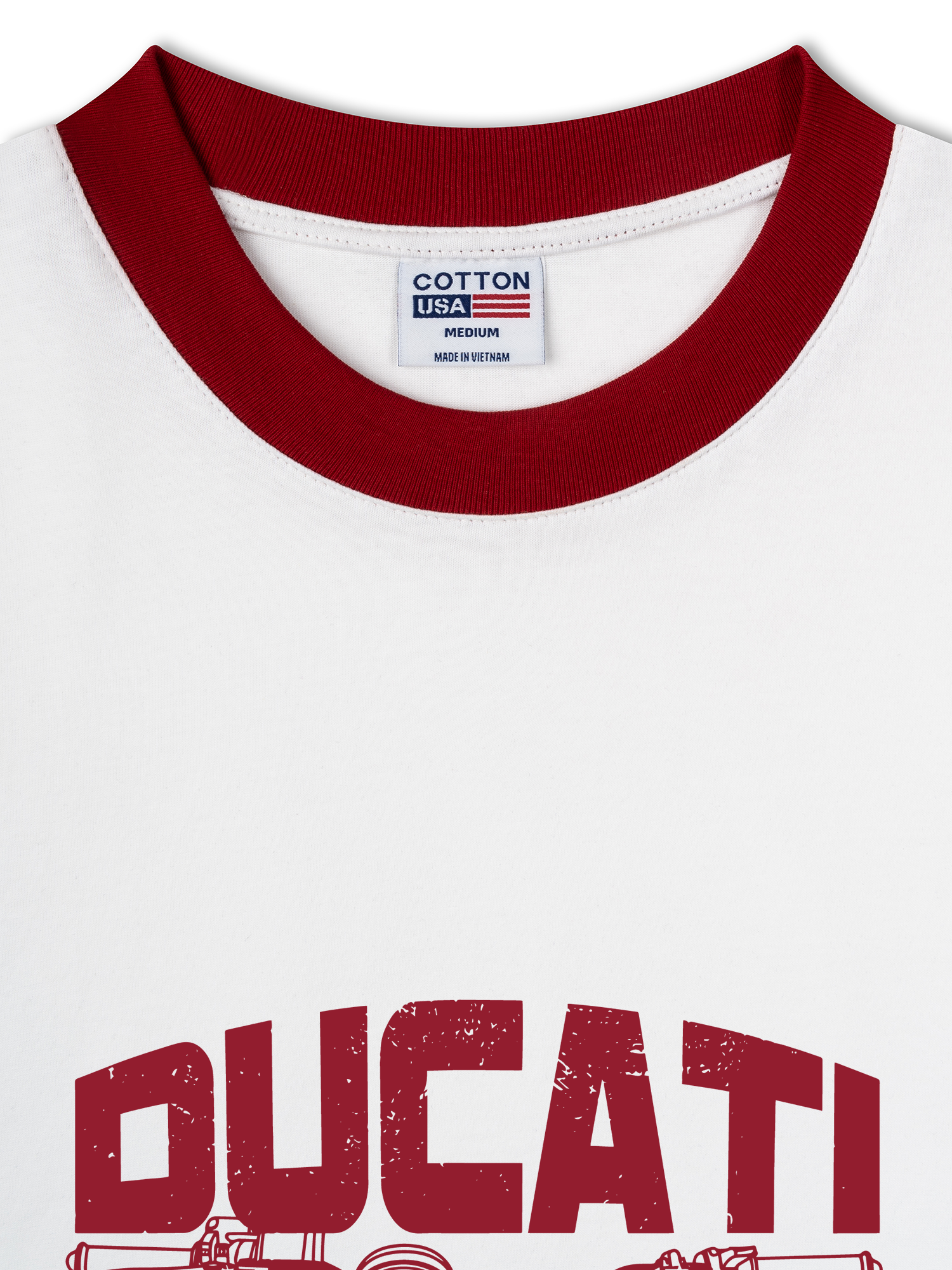 Áo Thun Ringer Cotton Cao Cấp Relaxed Fit Ducati Vintage
