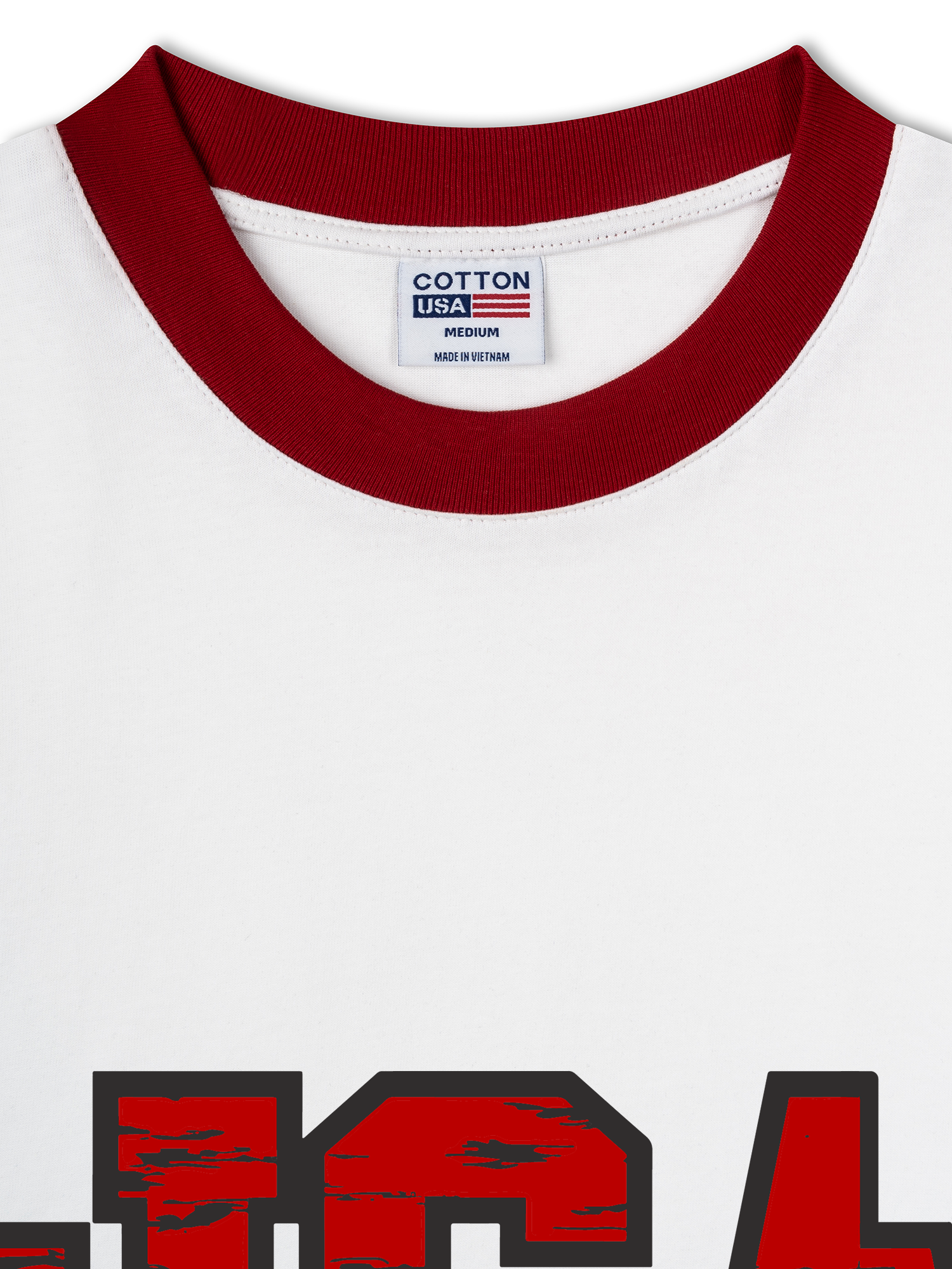 Áo Thun Ringer Relaxed Fit USA Scratched Typo