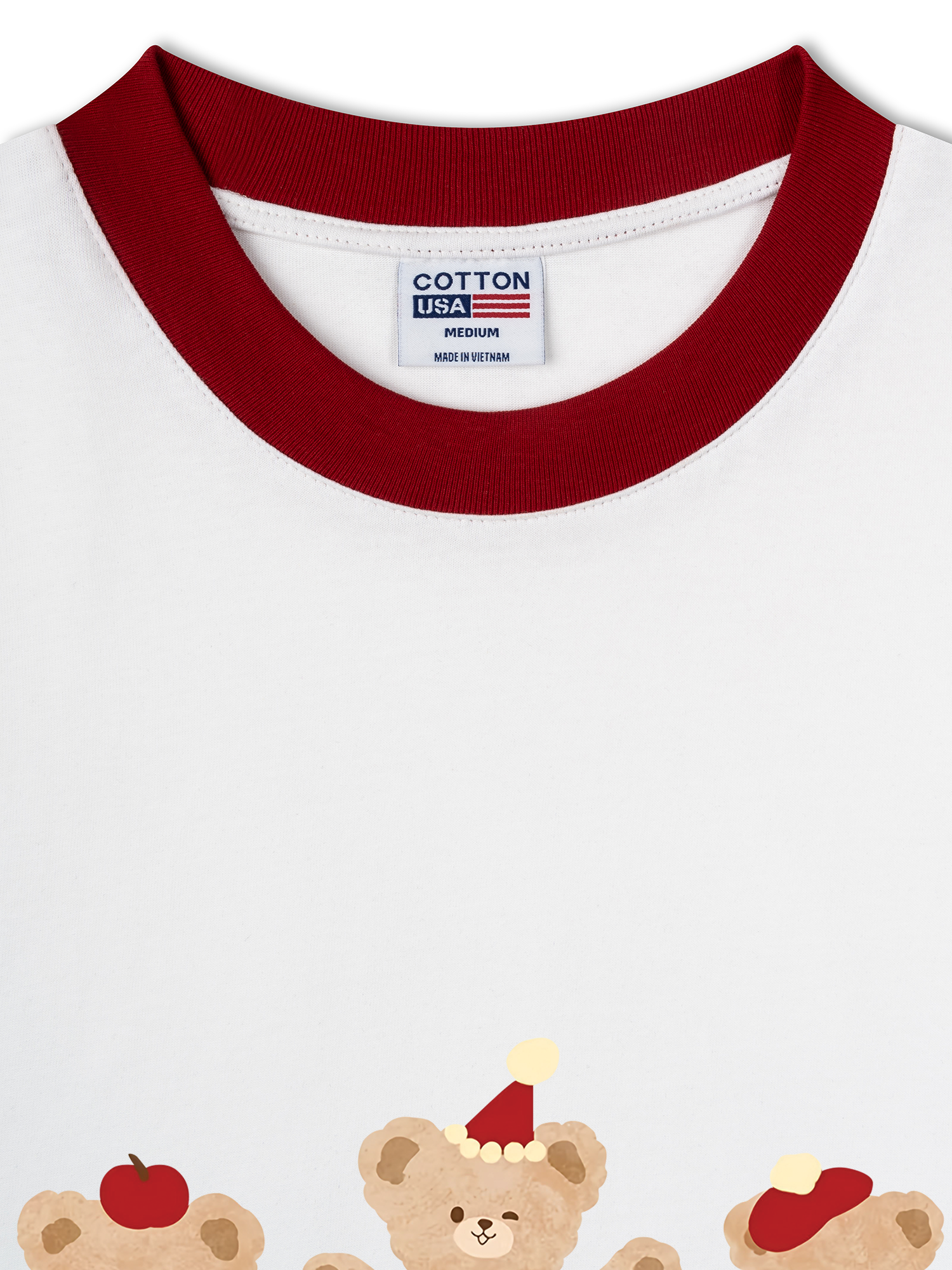 Áo Thun Ringer Relaxed Fit Cute Bear