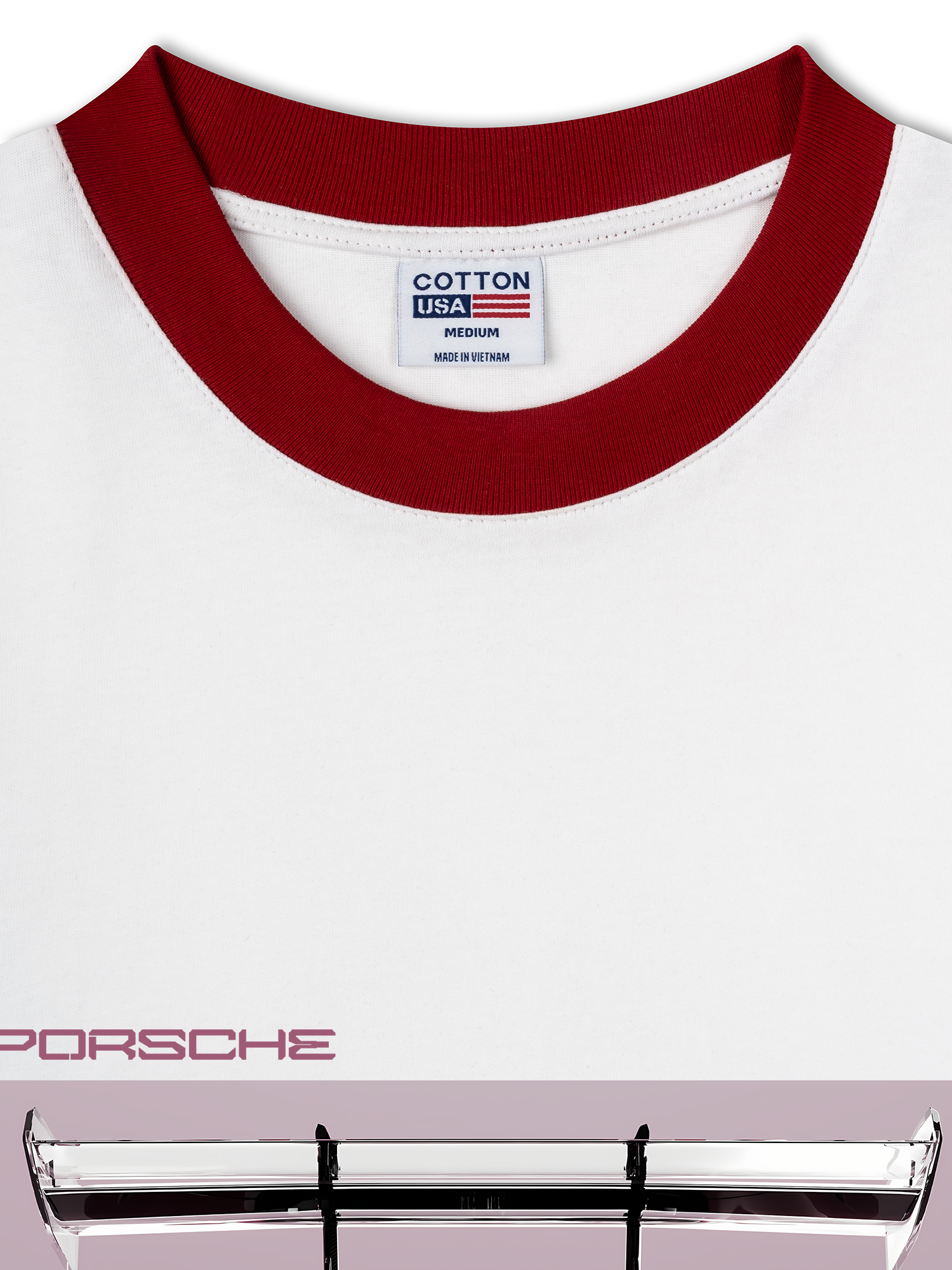 Áo Thun Ringer Relaxed Fit Porsche Pink Twin Turbo