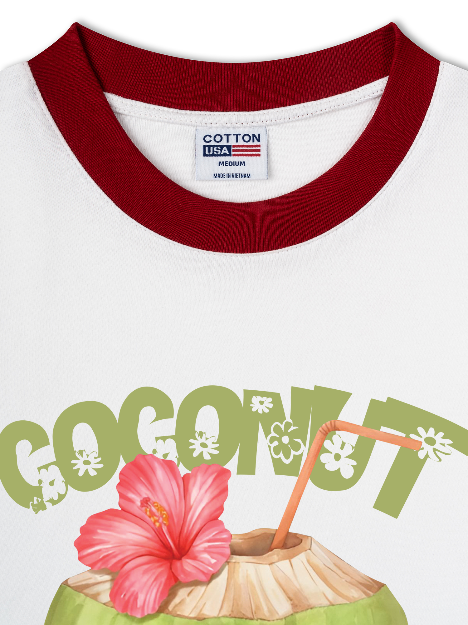 Áo Thun Ringer Relaxed Fit Tropical Coconut