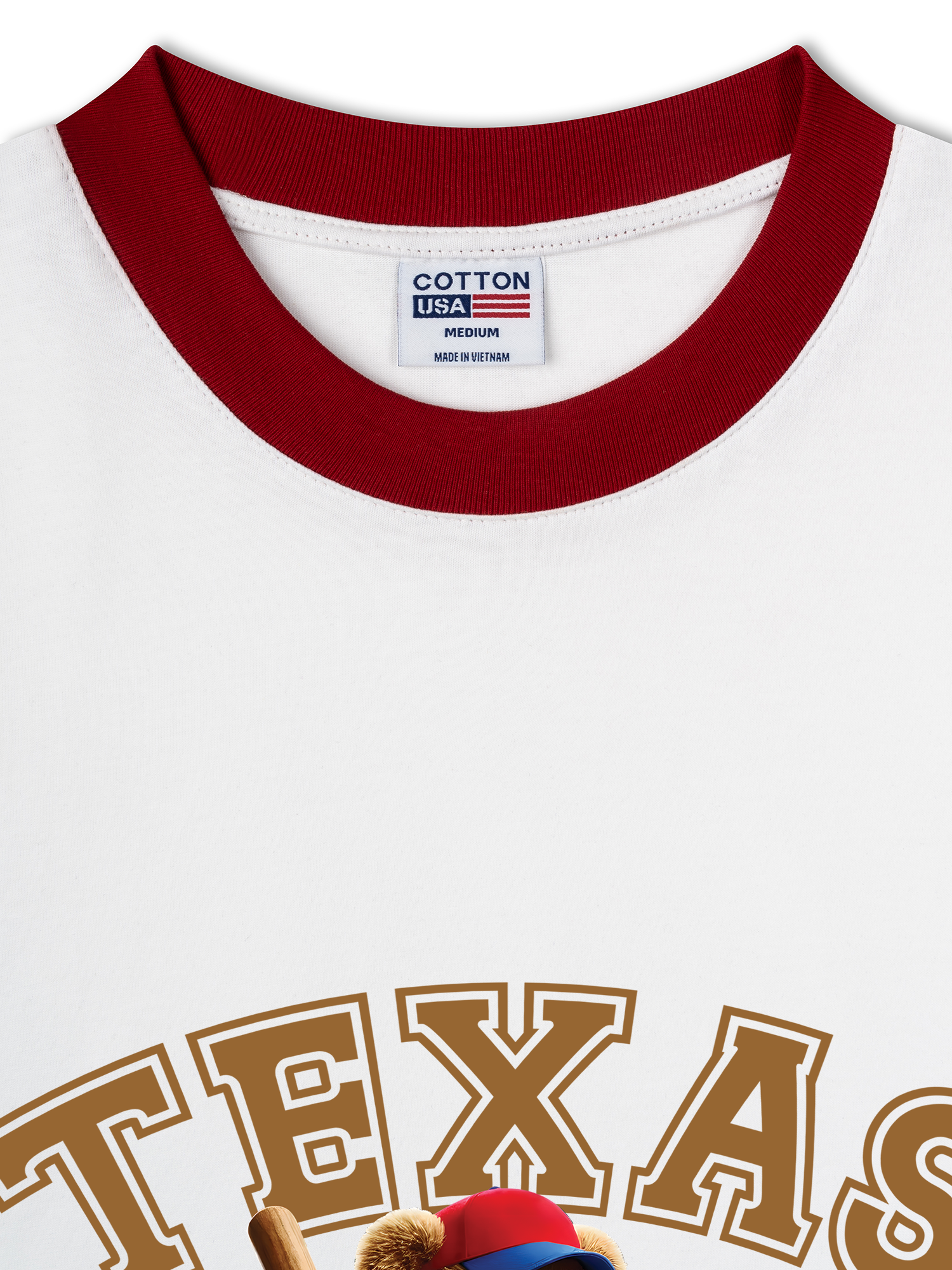 Áo Thun Ringer Relaxed Fit Baseball Texas Teddy Fan Club