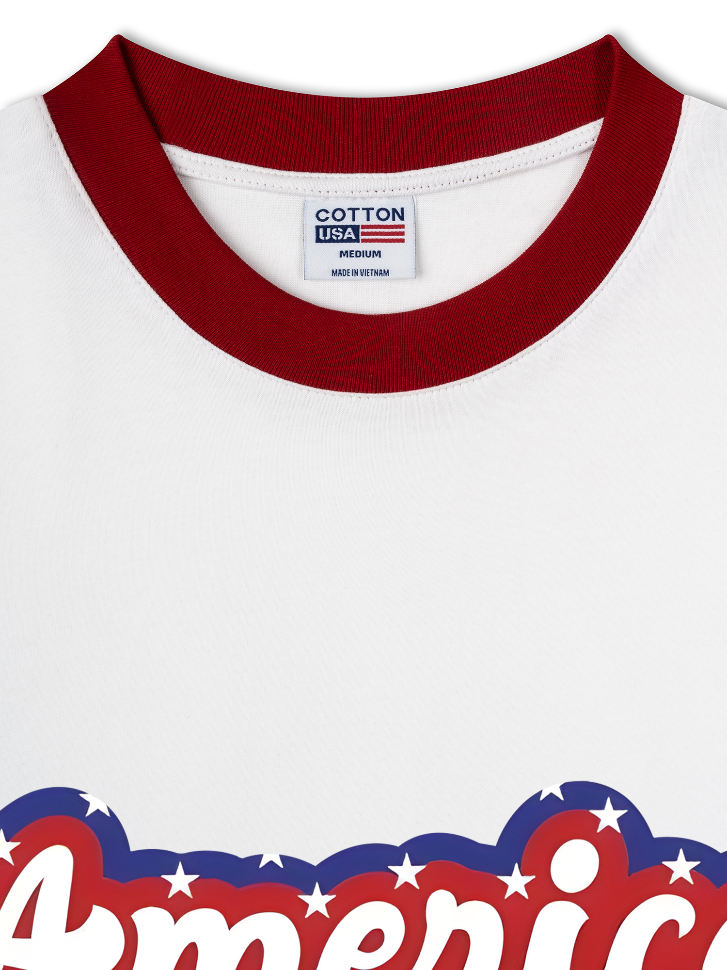 Áo Thun Ringer Relaxed Fit USA Retro Flag America